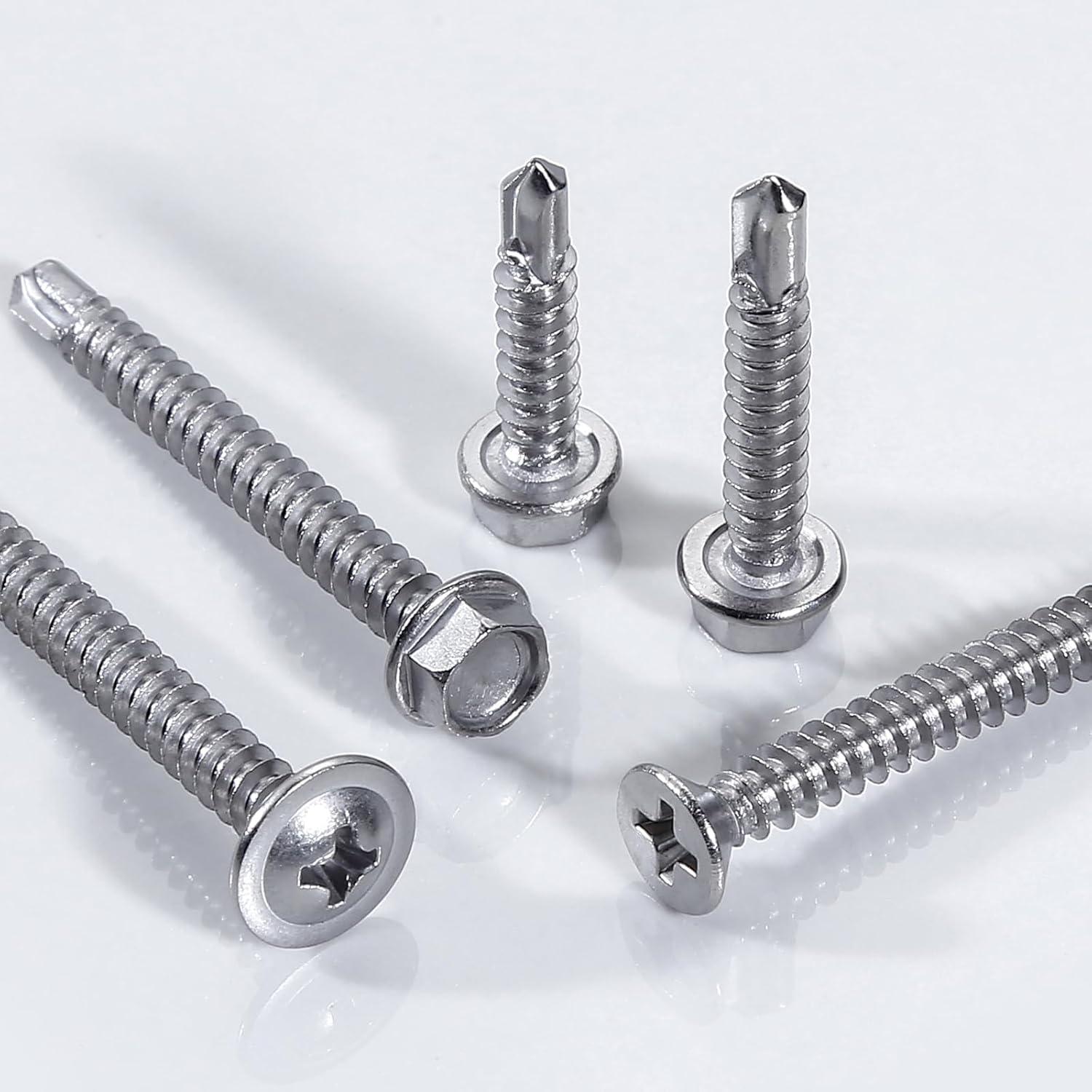 Juego de Tornillos Autoperforantes Yuecinoow 440 Pcs Acero Inoxidable