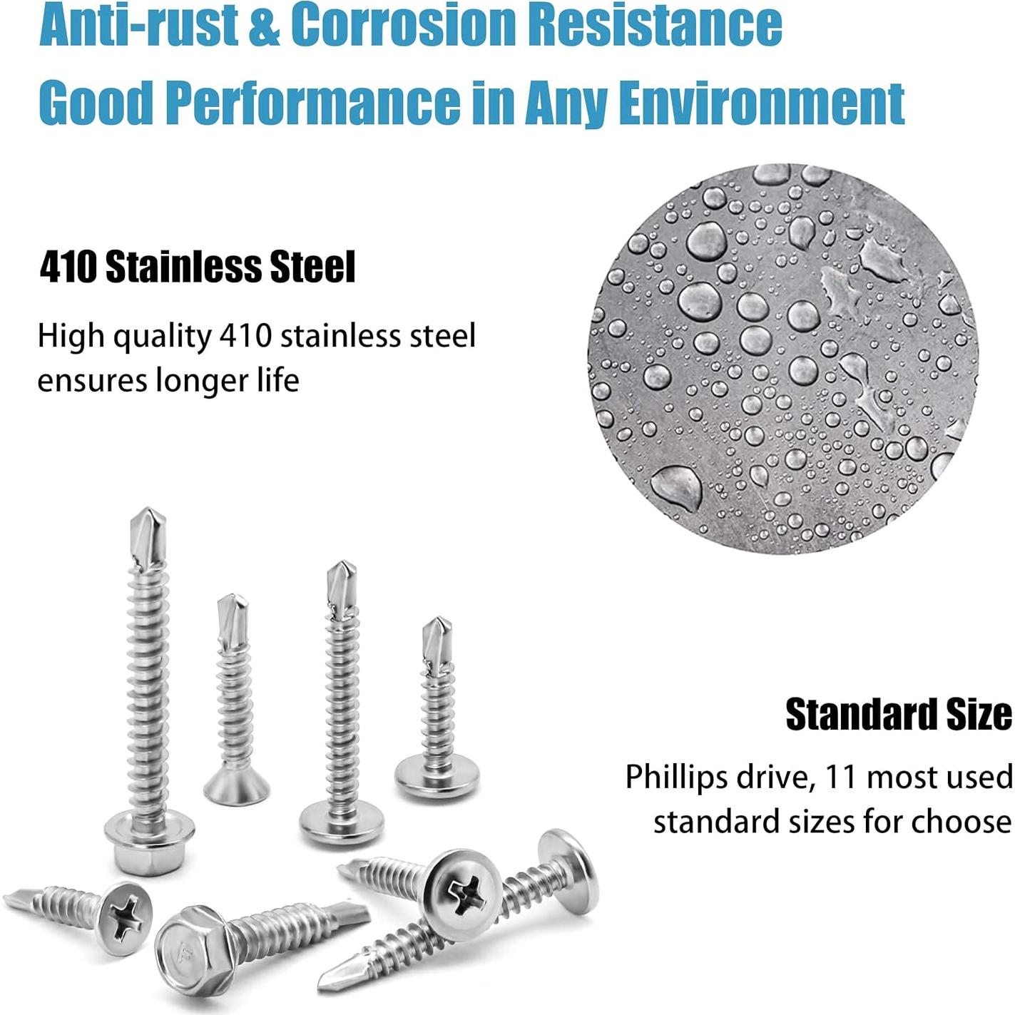 Juego de Tornillos Autorroscantes SATANTECH 425pcs Acero Inoxidable