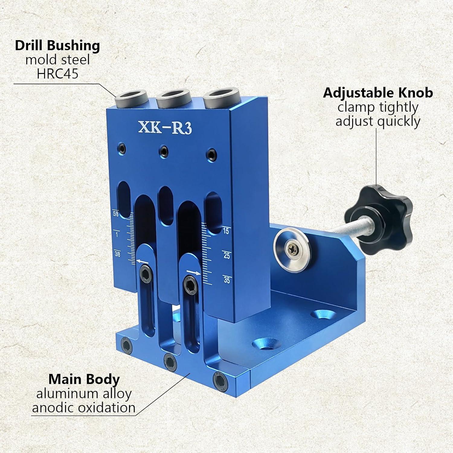 Kit Plantilla Agujeros Pocket Ajustable YGFRSTO 3 Guías 1.11kg