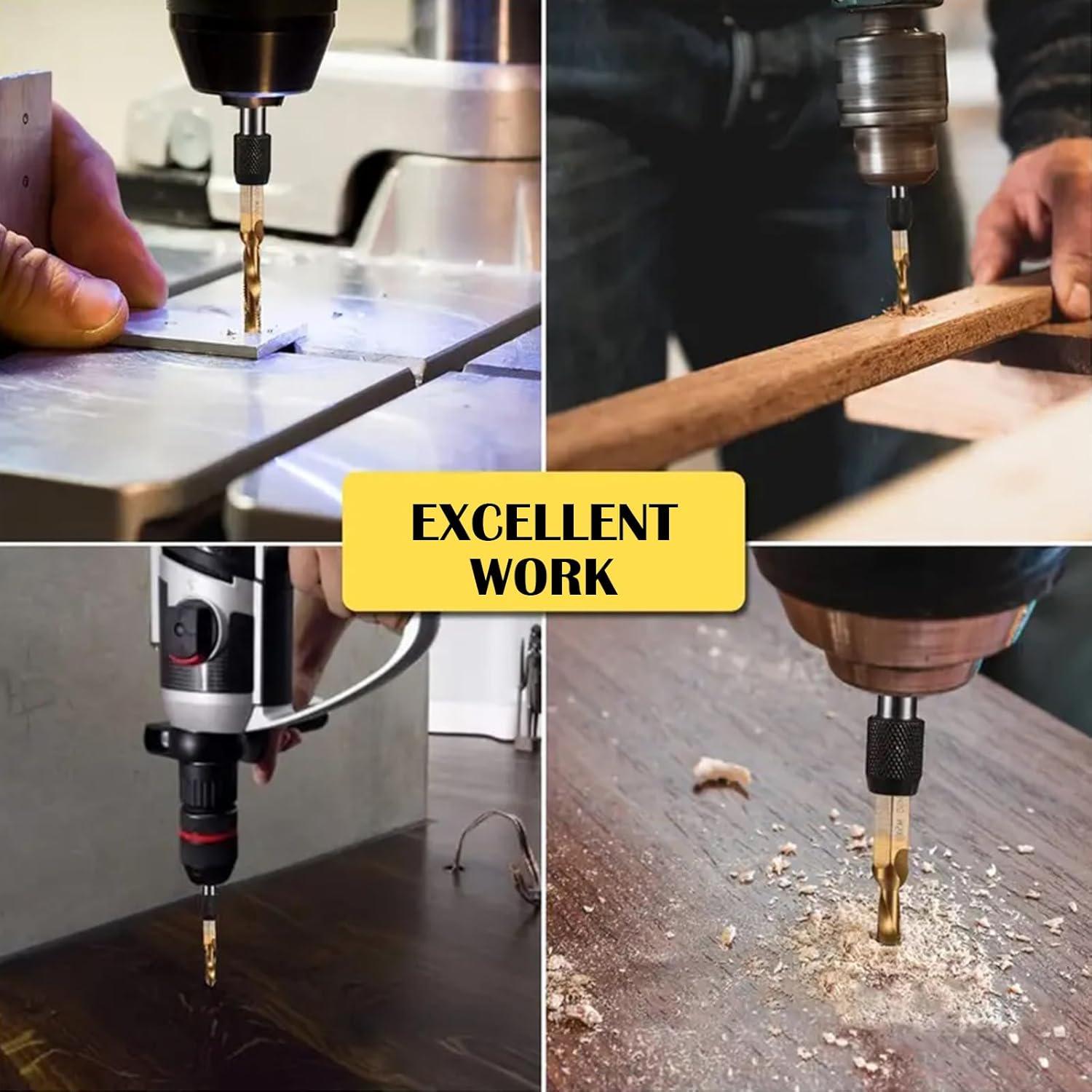 Juego de Brocas y Machos Combinados Herism 13 Piezas Titanio