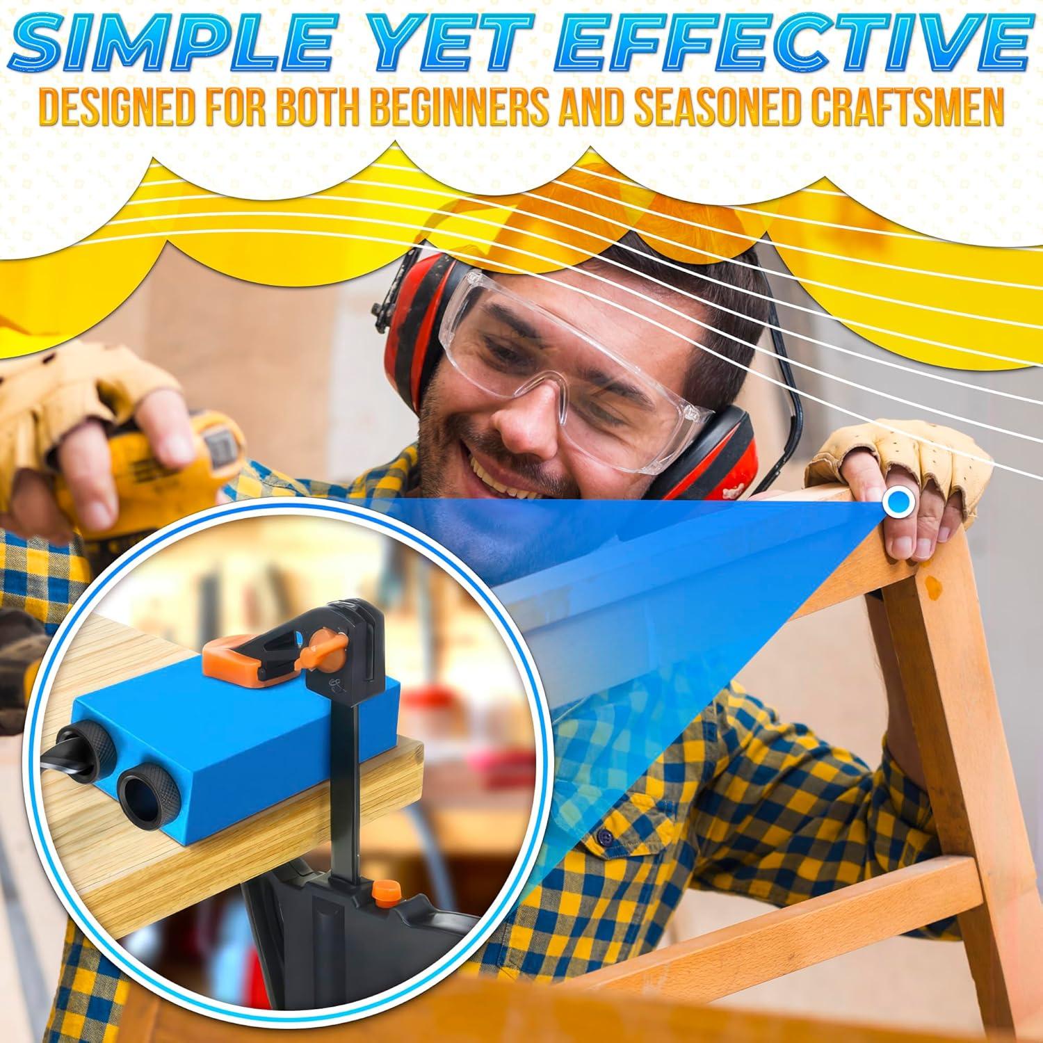 Kit de Plantilla de Agujeros Pocket LIBERHAUS con 6 Guías y 3 Brocas