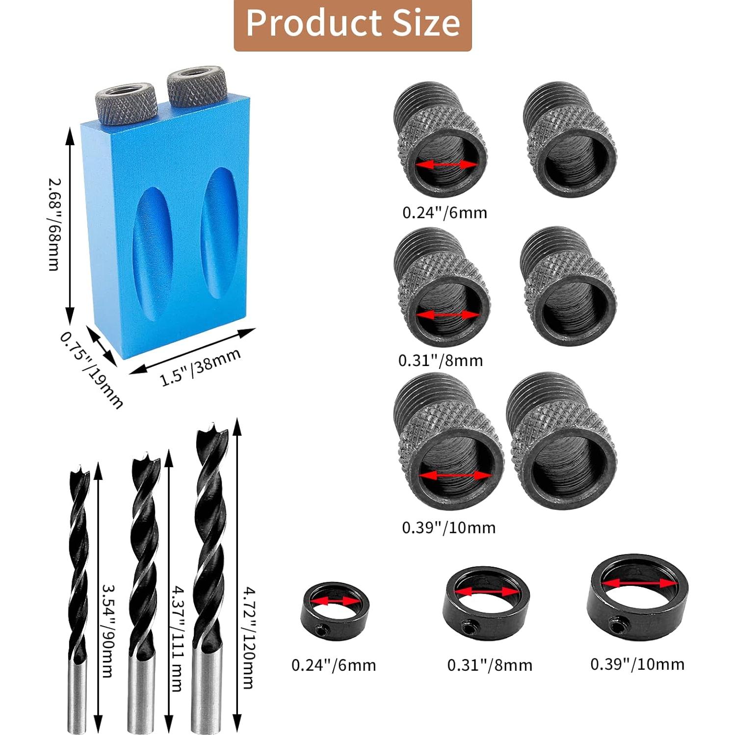 Kit de Plantilla de Taladro Angular 14 Piezas Bonsicoky