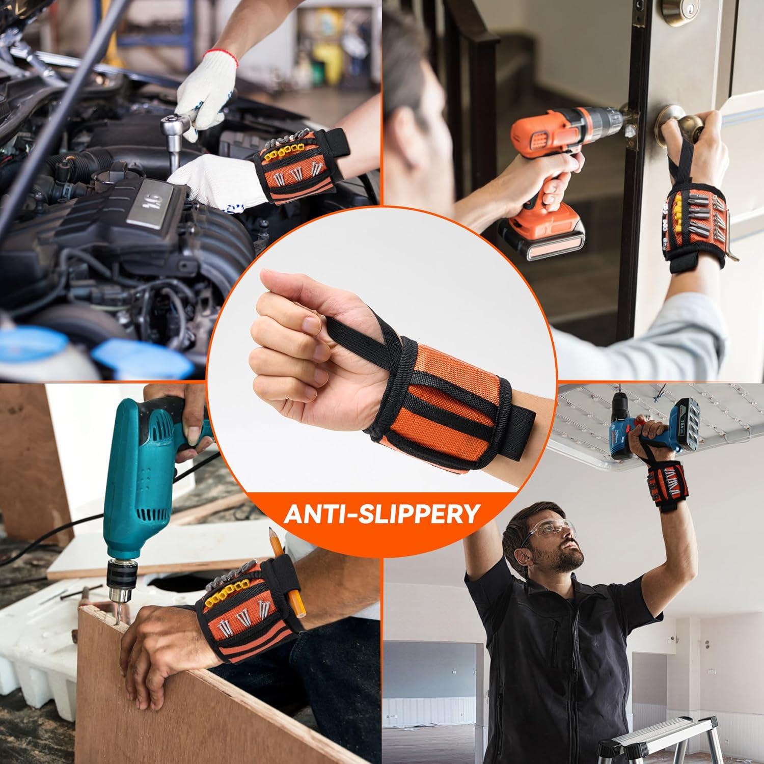 Pulsera Magnética MANWALD Naranja con Imán y Lanyard Ajustable