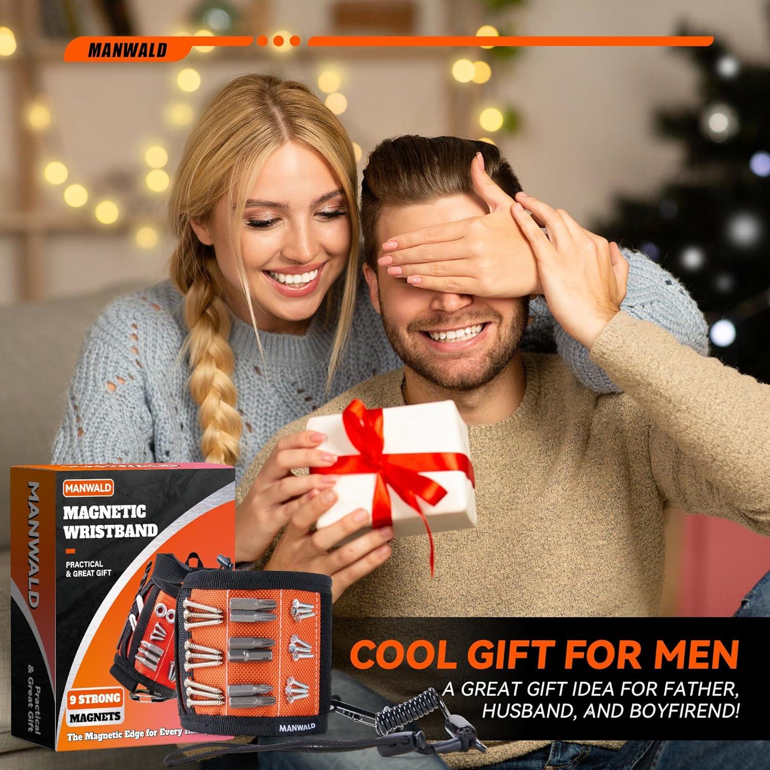 Pulsera Magnética MANWALD Naranja con Imán y Lanyard Ajustable