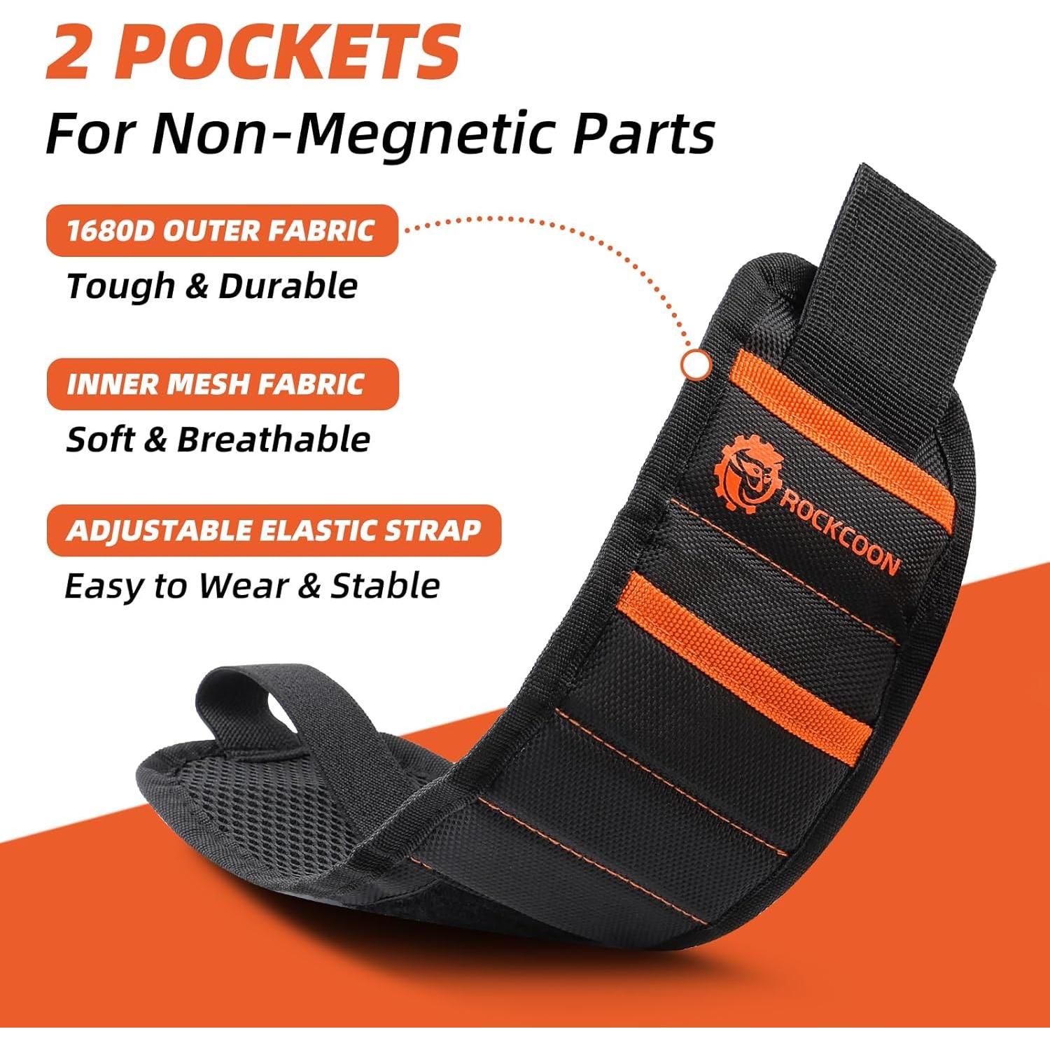 Pulsera Magnética ROCKCOON con 20 Imanes - Herramienta Negra