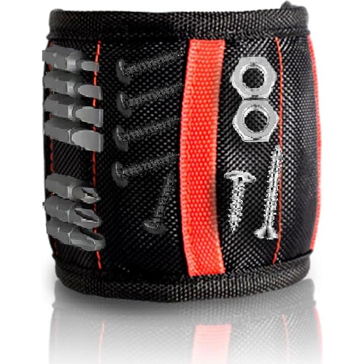 Pulsera Magnética Golilyfine para Herramientas - Rojo, Ajustable