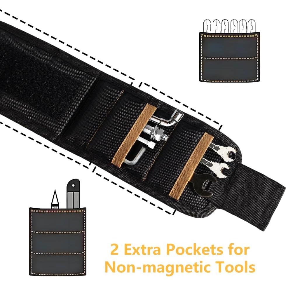 Pulsera Magnética Golilyfine para Herramientas - Rojo, Ajustable