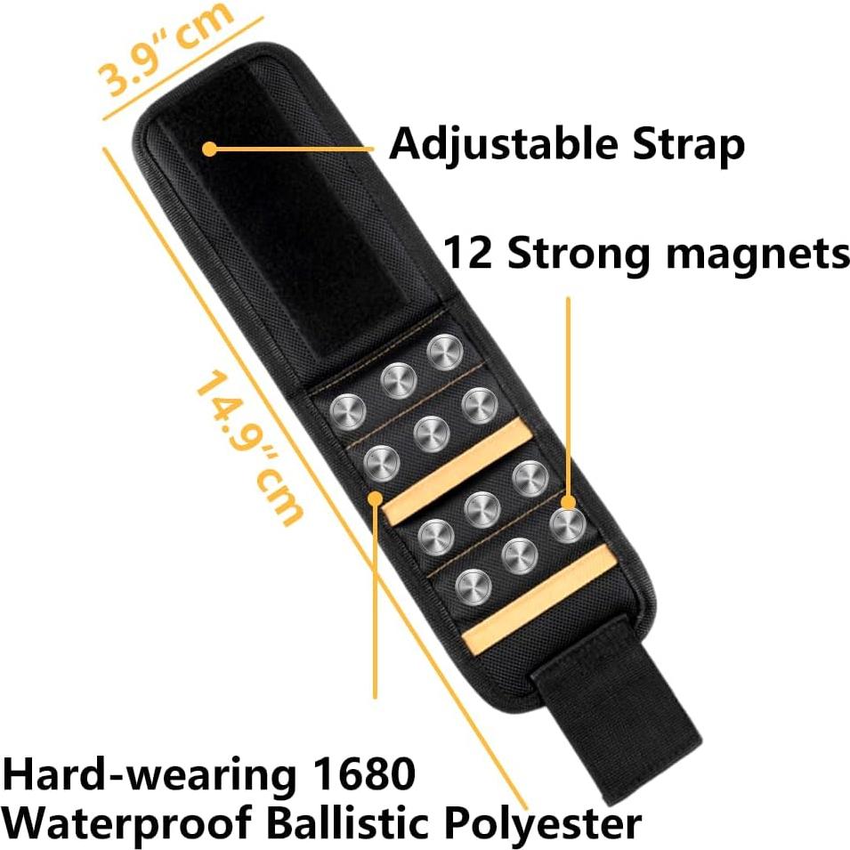 Pulsera Magnética Golilyfine para Herramientas - Rojo, Ajustable