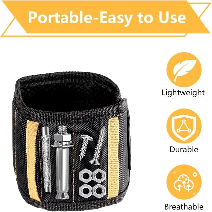 Pulsera Magnética Golilyfine para Herramientas - Rojo, Ajustable