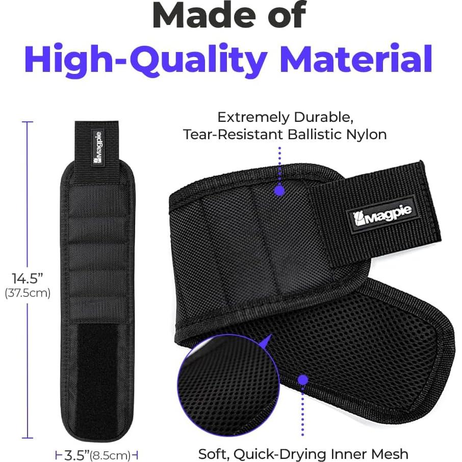 Pulsera Magnética Magpie MPWB01 - 10 Imanes Fuertes, Nylon