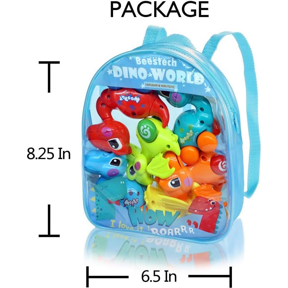 Juguetes de Dinosaurio BEESTECH 6 Piezas con Mochila