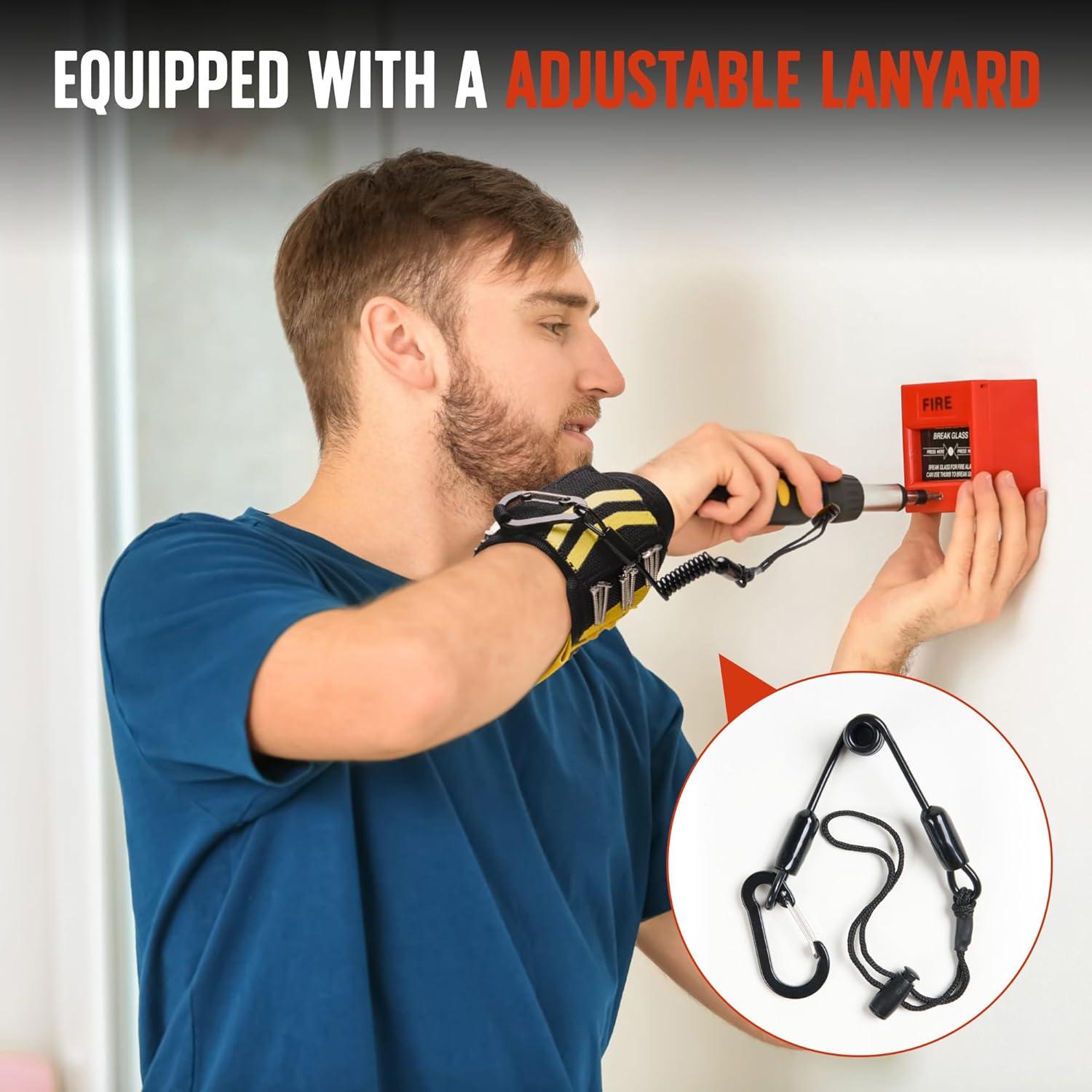 Pulsera Magnética SYMNTEM para Herramientas Amarilla 12 Imanes