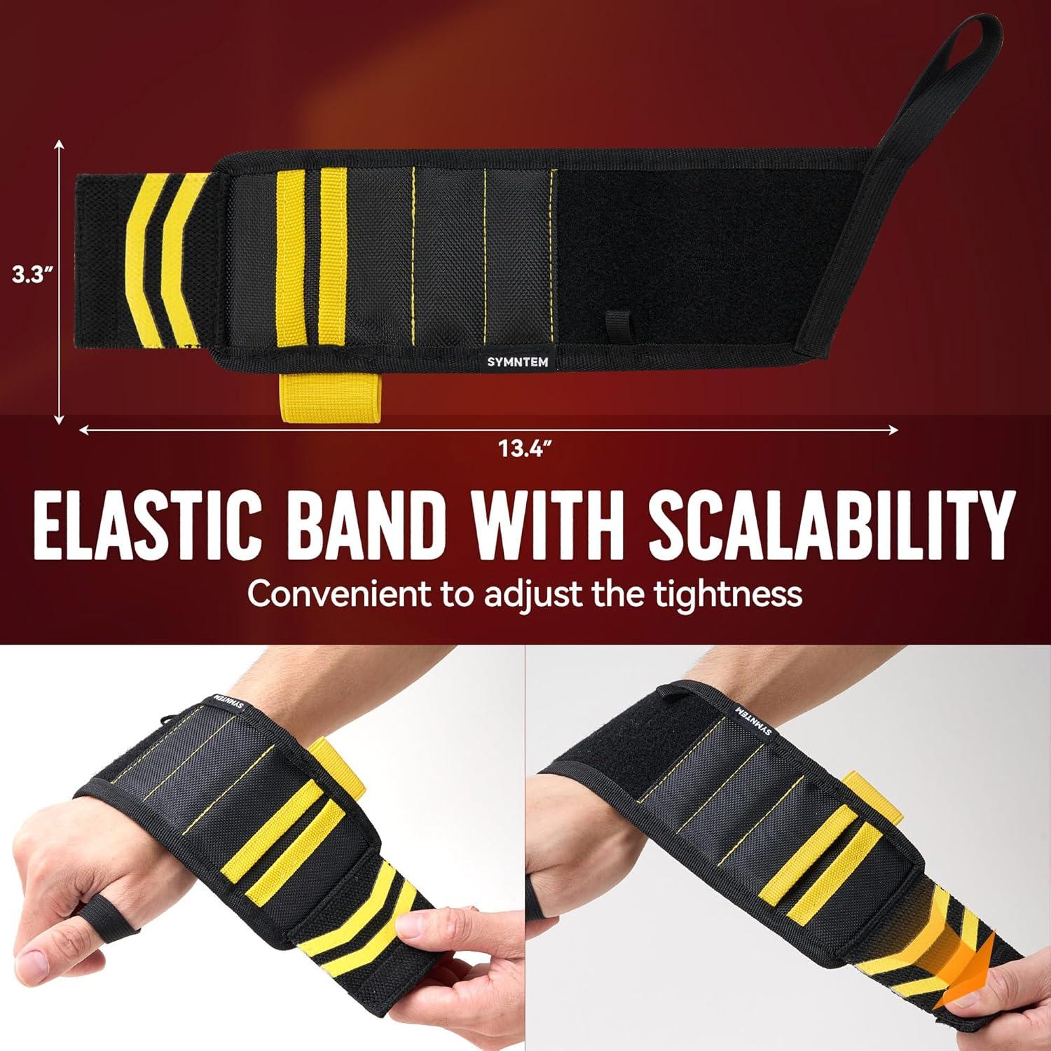 Pulsera Magnética SYMNTEM para Herramientas Amarilla 12 Imanes