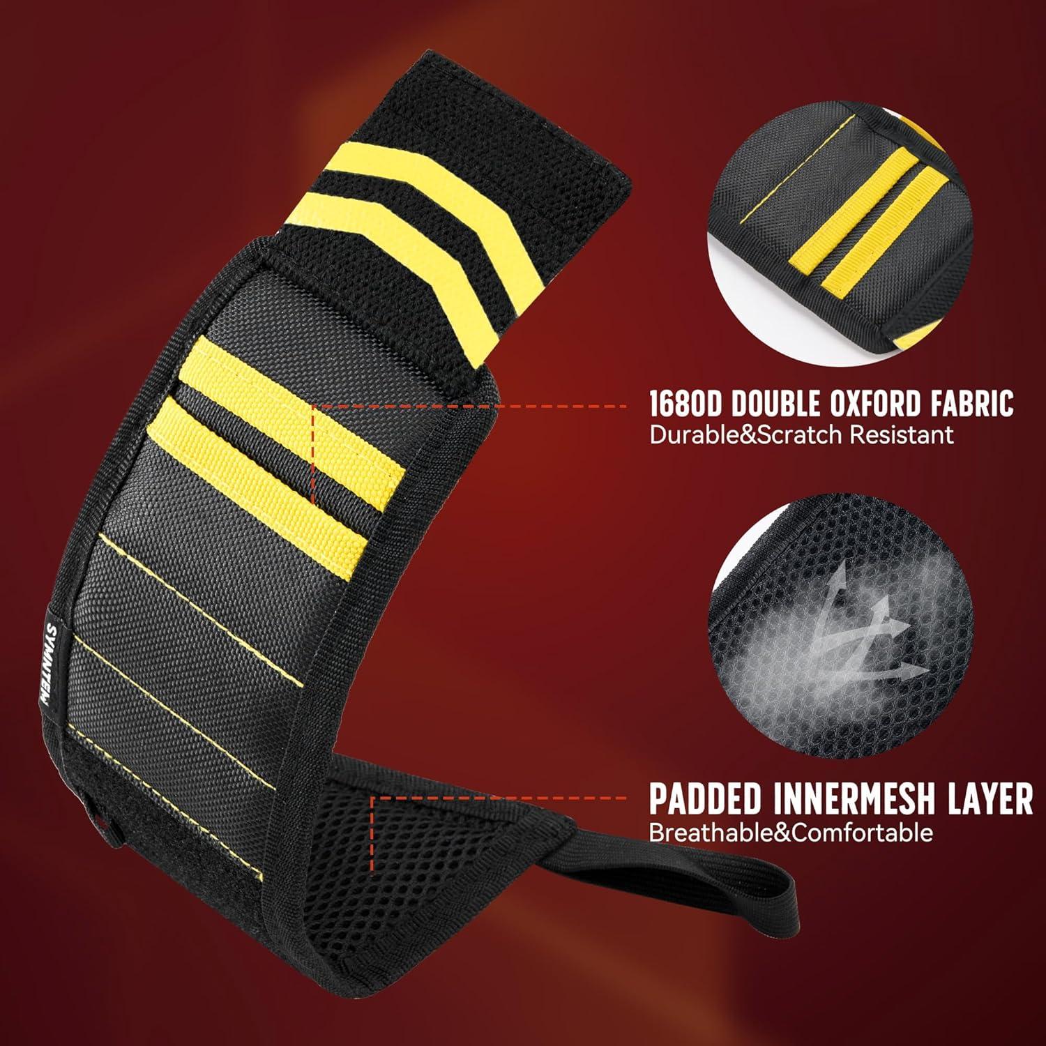 Pulsera Magnética SYMNTEM para Herramientas Amarilla 12 Imanes