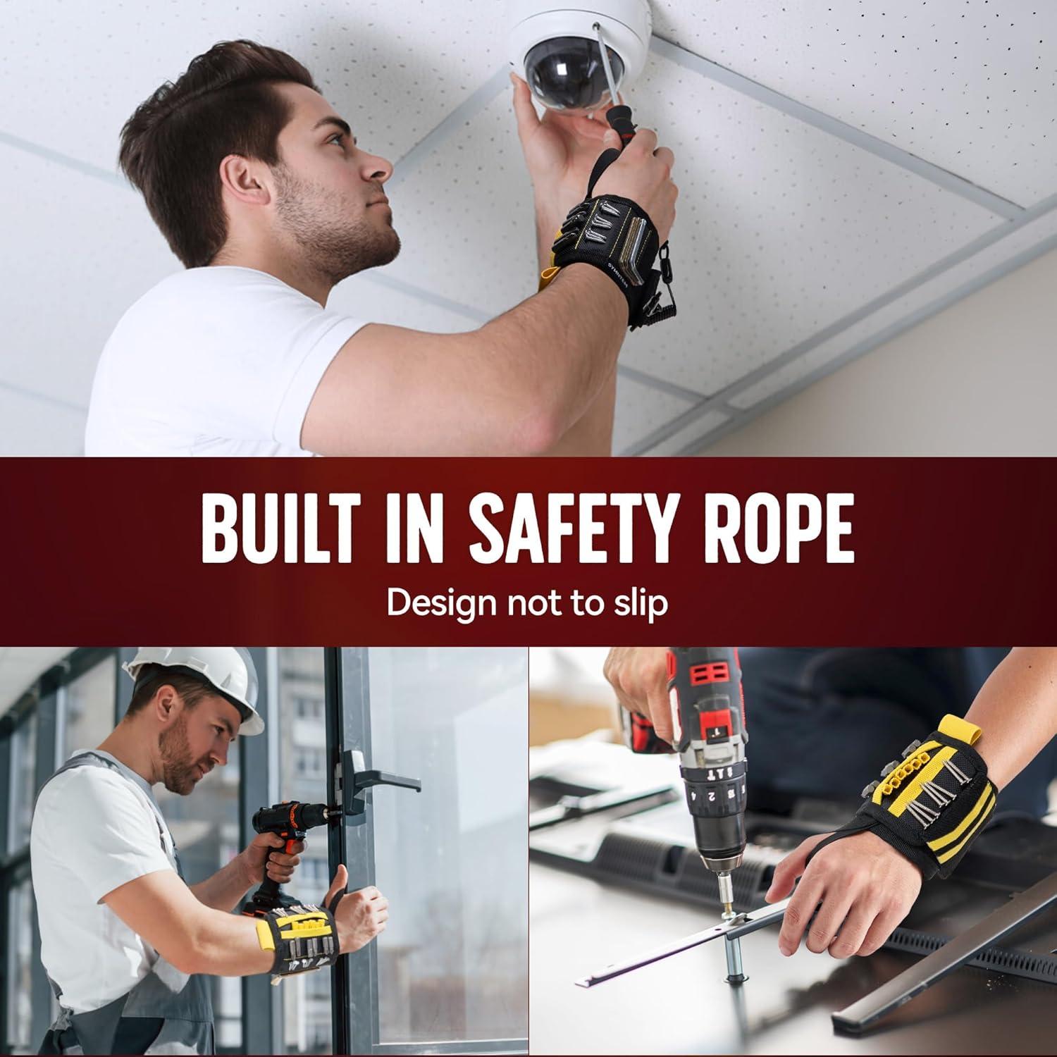 Pulsera Magnética SYMNTEM para Herramientas Amarilla 12 Imanes