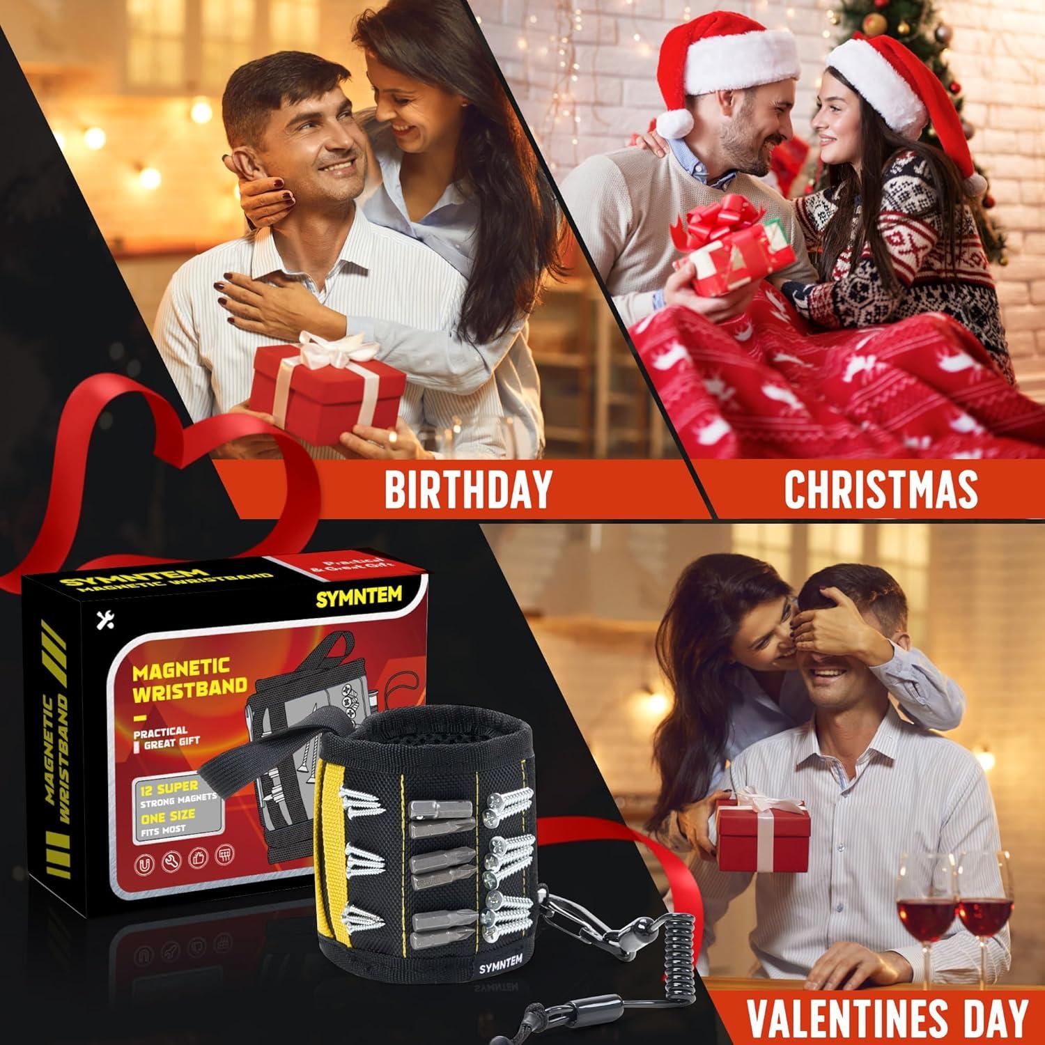 Pulsera Magnética SYMNTEM para Herramientas Amarilla 12 Imanes