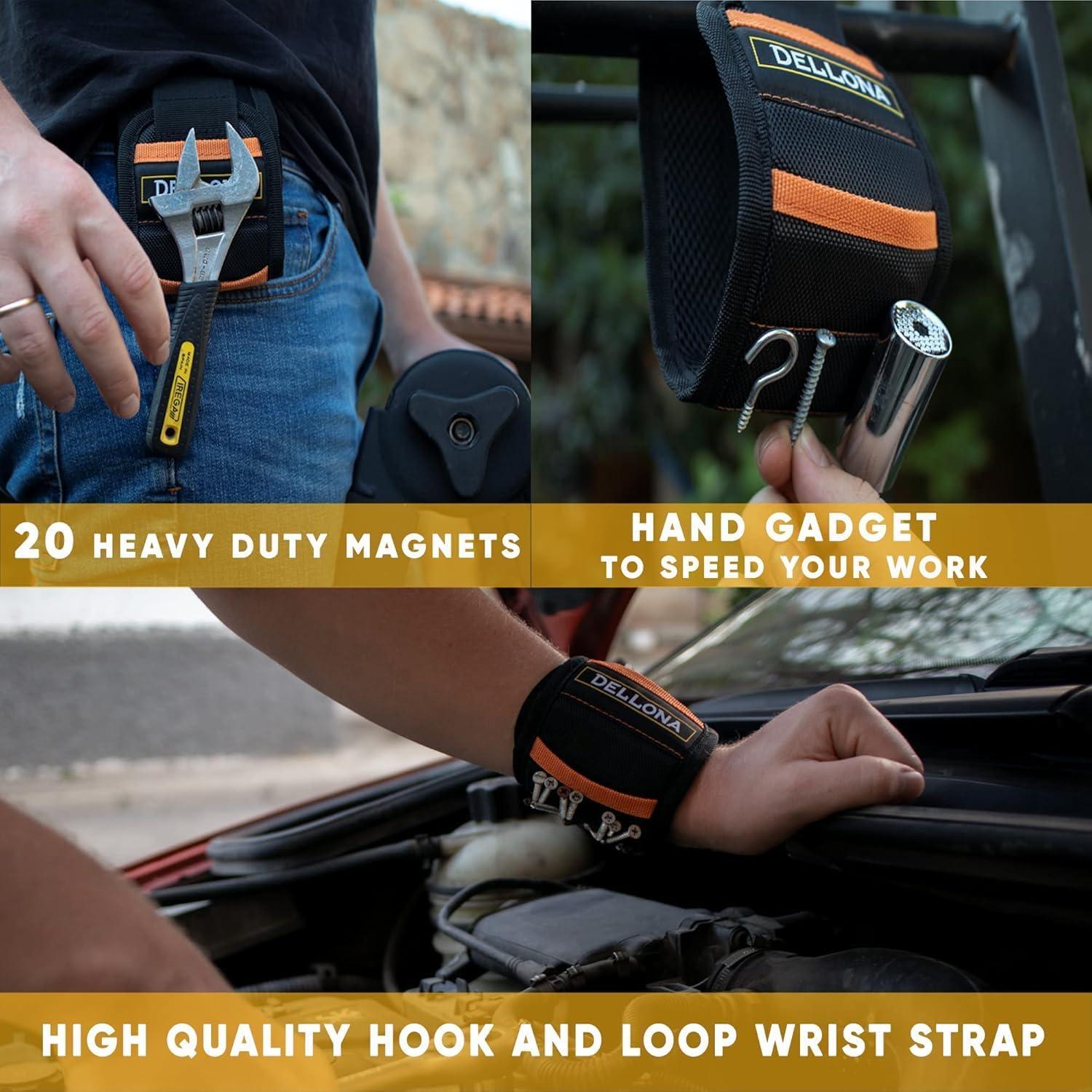 Pulsera Magnética DELLONA Alta Resistencia + Multiherramienta 18 en 1