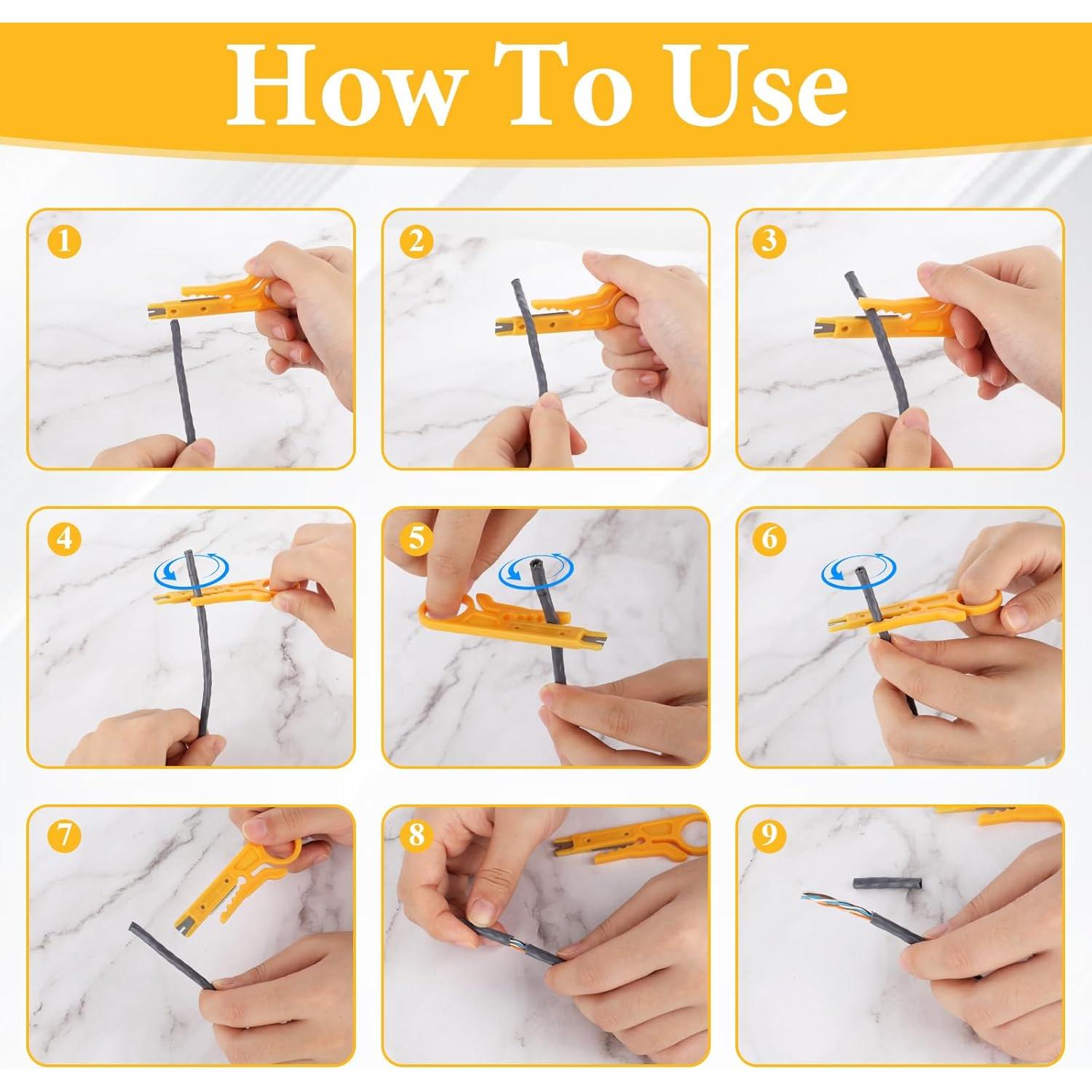 4 Pelacables Micro YQQYG para Cables de Teléfono y Red