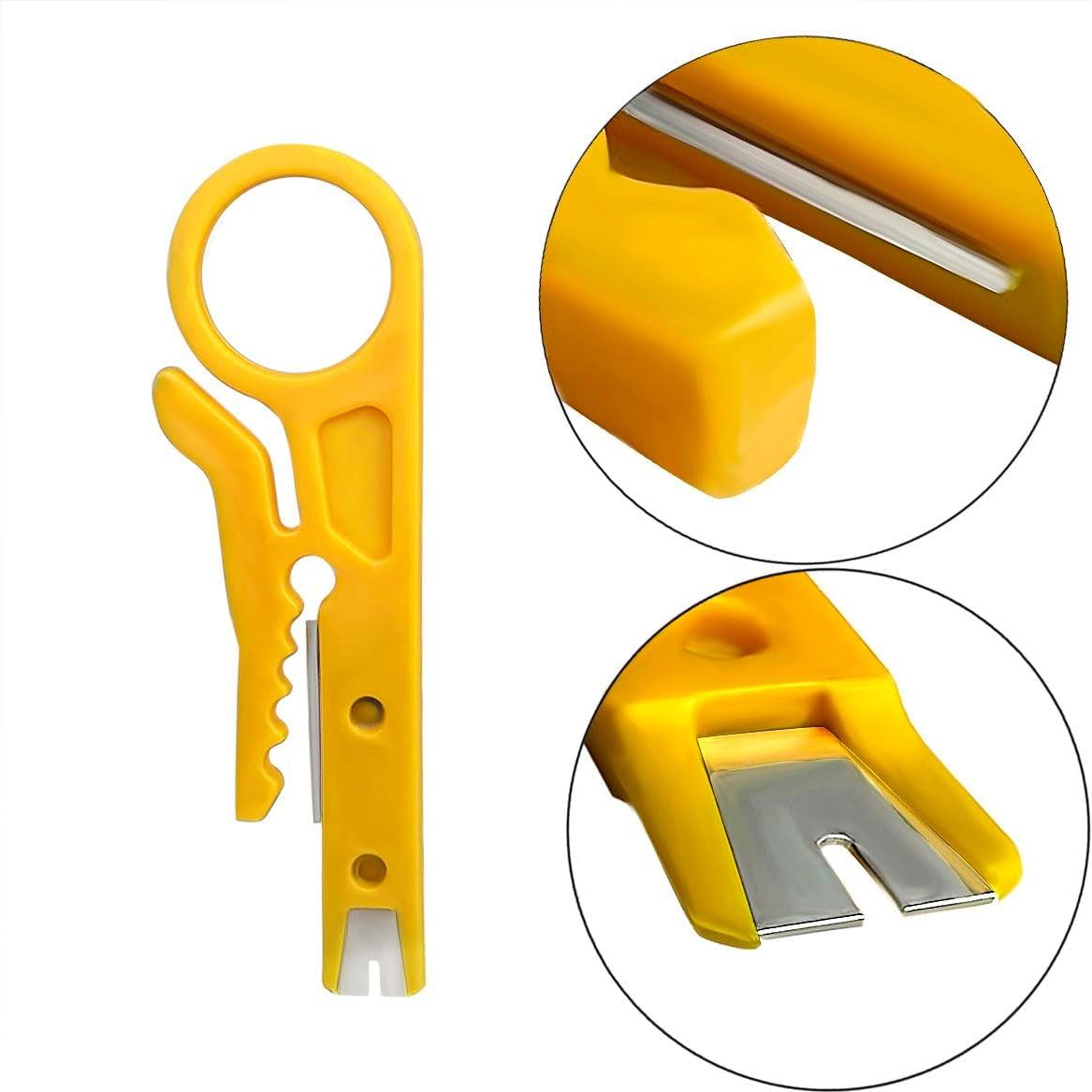 Juego de 6 Desforradores de Cables Mini Triwenve Amarillo