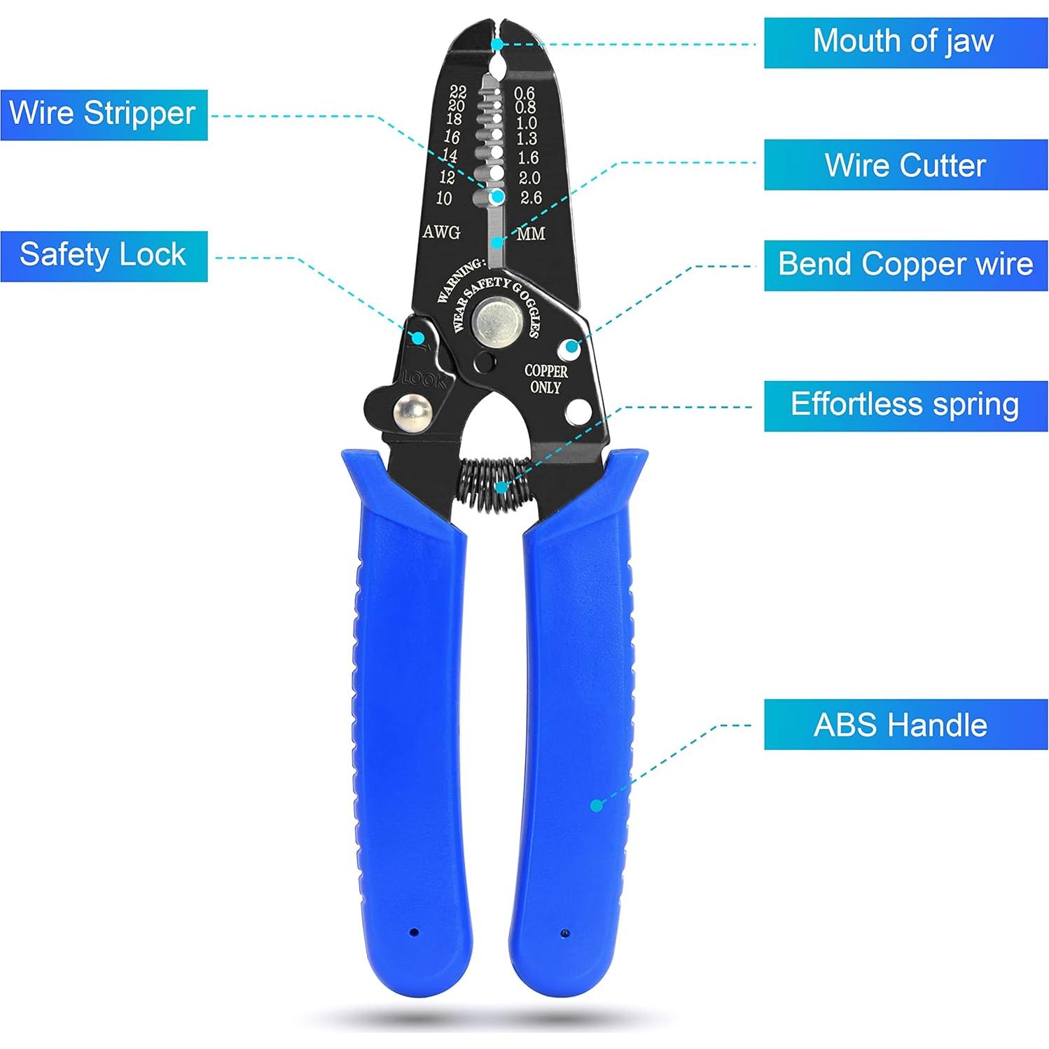 Pelacables y Cortador VCELINK GJ708BL 0.25-6 mm Azul