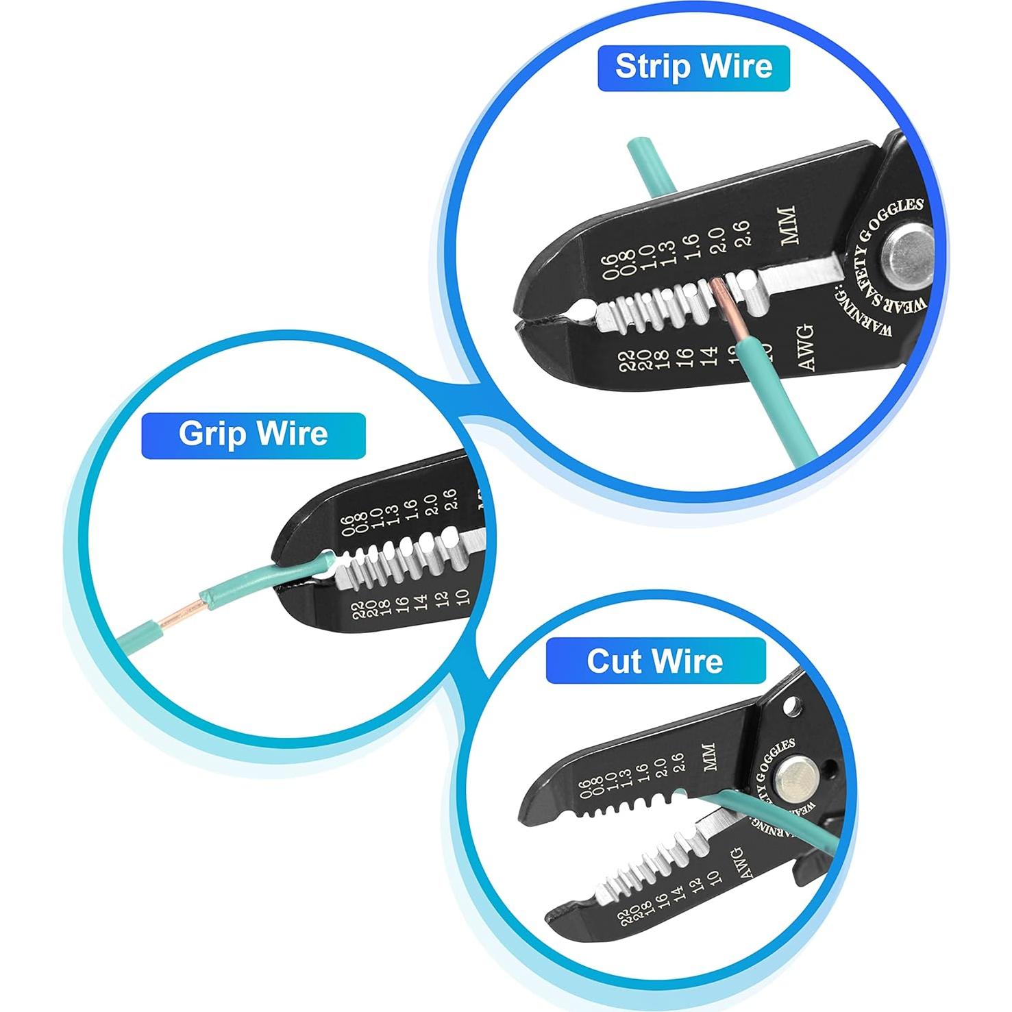 Pelacables y Cortador VCELINK GJ708BL 0.25-6 mm Azul