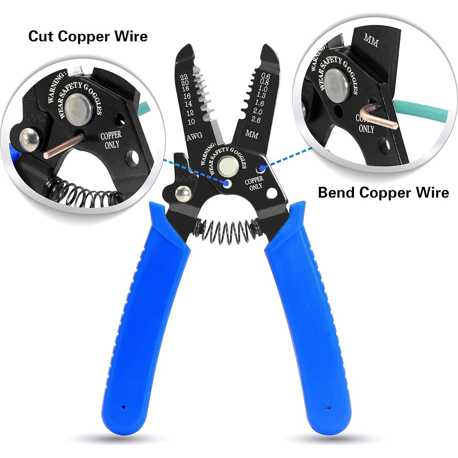 Pelacables y Cortador VCELINK GJ708BL 0.25-6 mm Azul