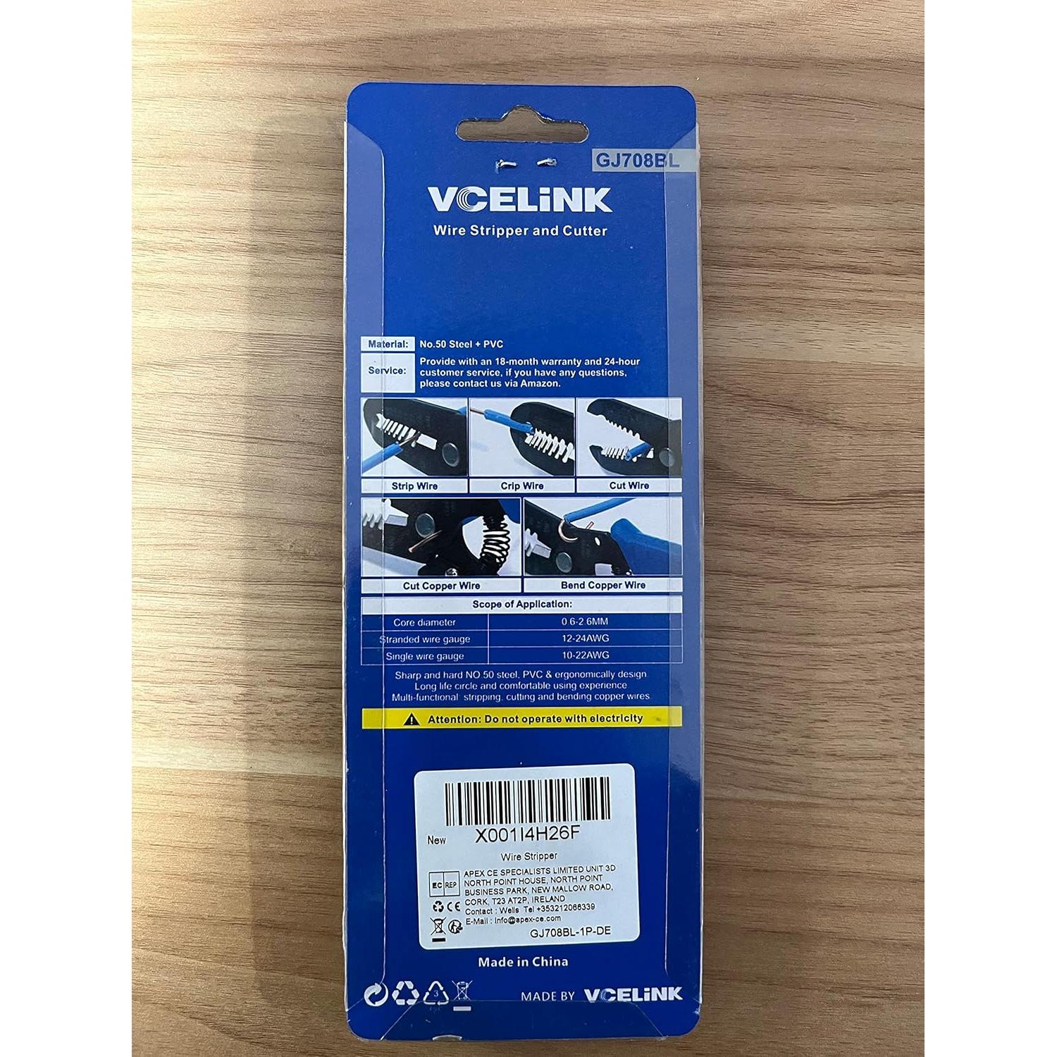 Pelacables y Cortador VCELINK GJ708BL 0.25-6 mm Azul