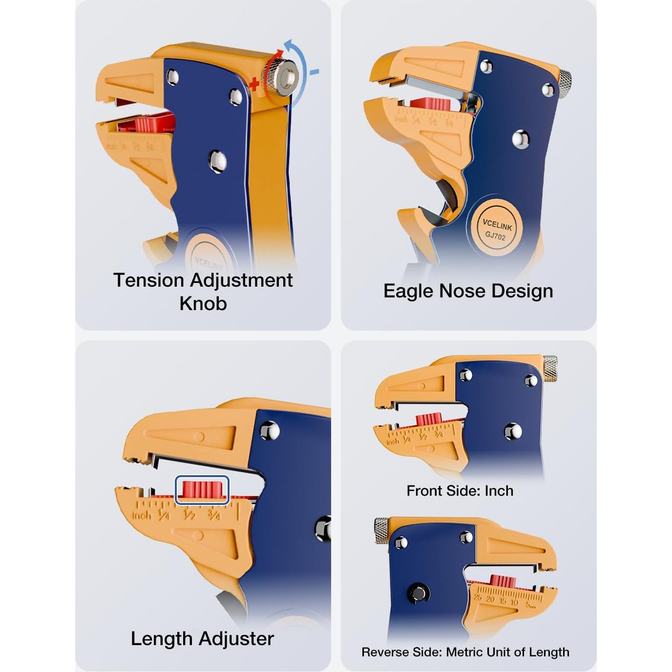 Pelacables Automático VCELINK 2 en 1 Ajustable 17.5 cm