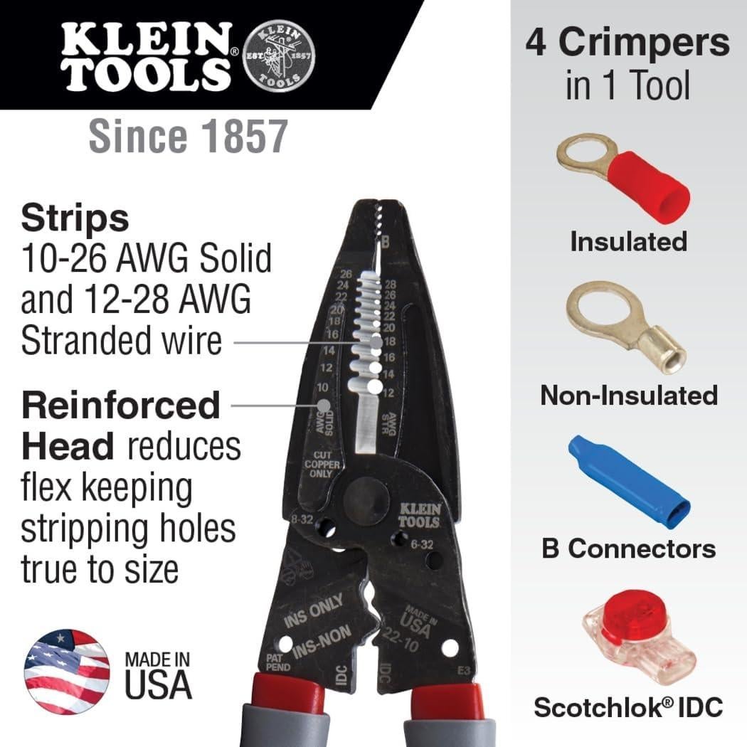 Desforrador Crimpador Cortador Klein Tools 1019 10-26 AWG