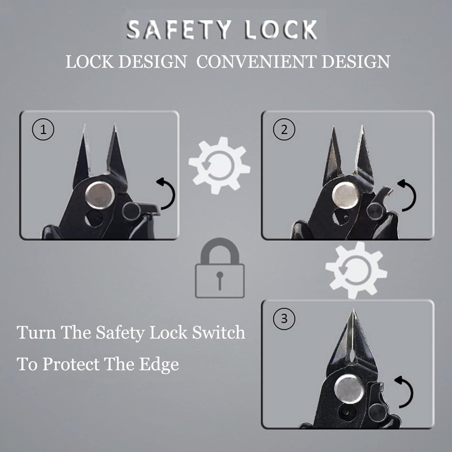 Cortador de Alambre BOENFU 3.5" con Bloqueo y Resorte