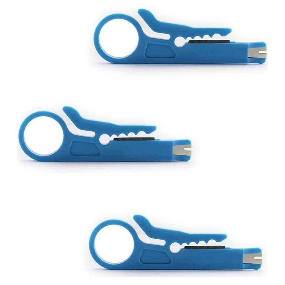 Maxmoral 3-Pack Mini Desforrador de Cables UTP STP RJ45 Azul