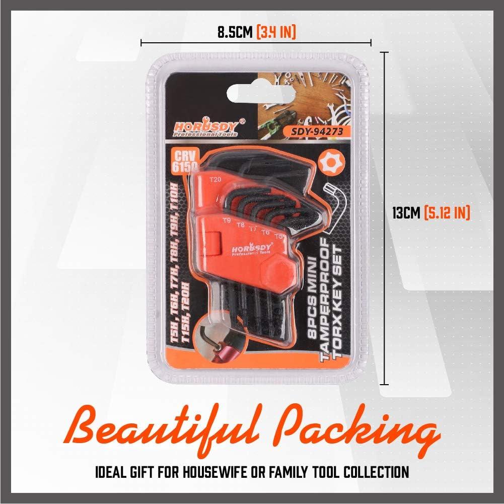 Juego de Llaves Allen Torx SEDY 8 Piezas Cr-V a Prueba de Manipulación