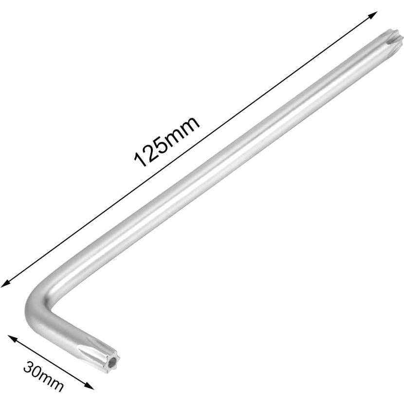 Llave Torx a Prueba de Manipulación uxcell T30 Niquelada 12.5 cm
