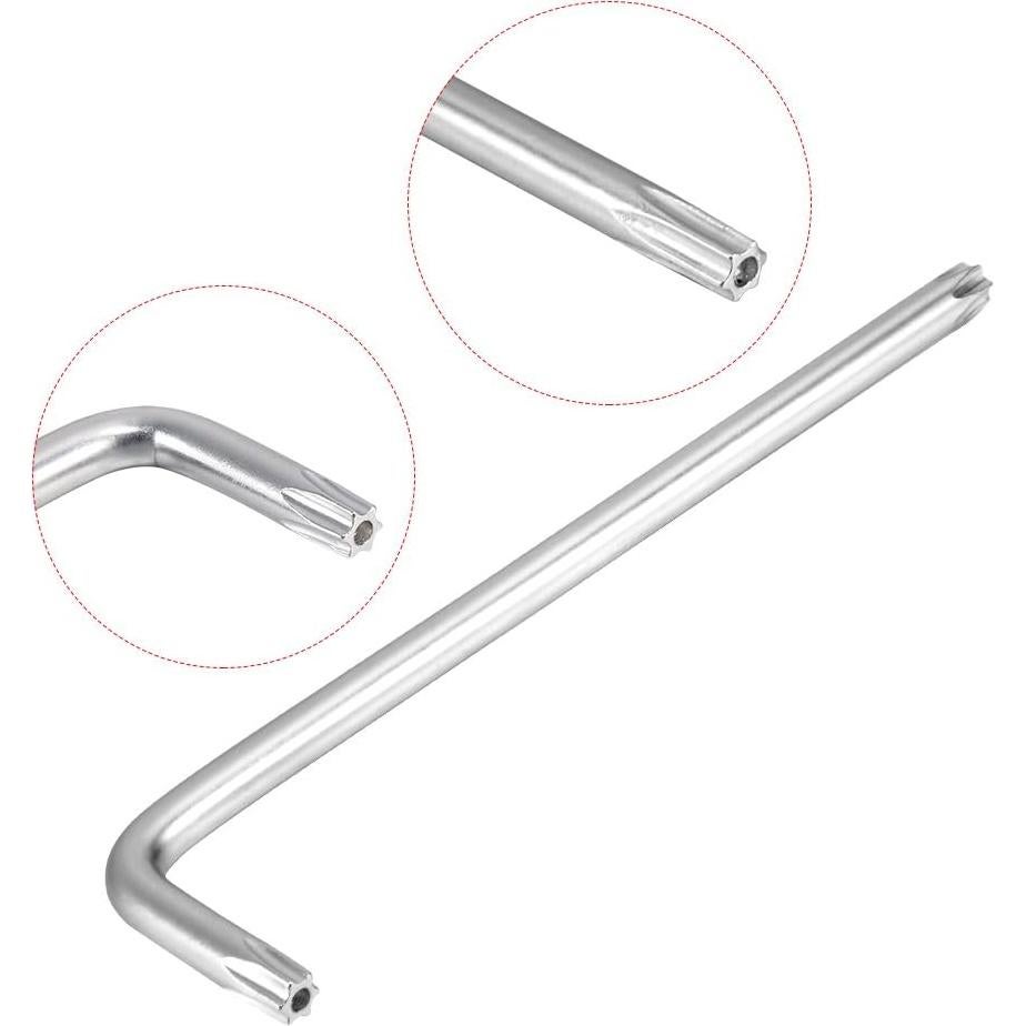 Llave Torx a Prueba de Manipulación uxcell T30 Niquelada 12.5 cm