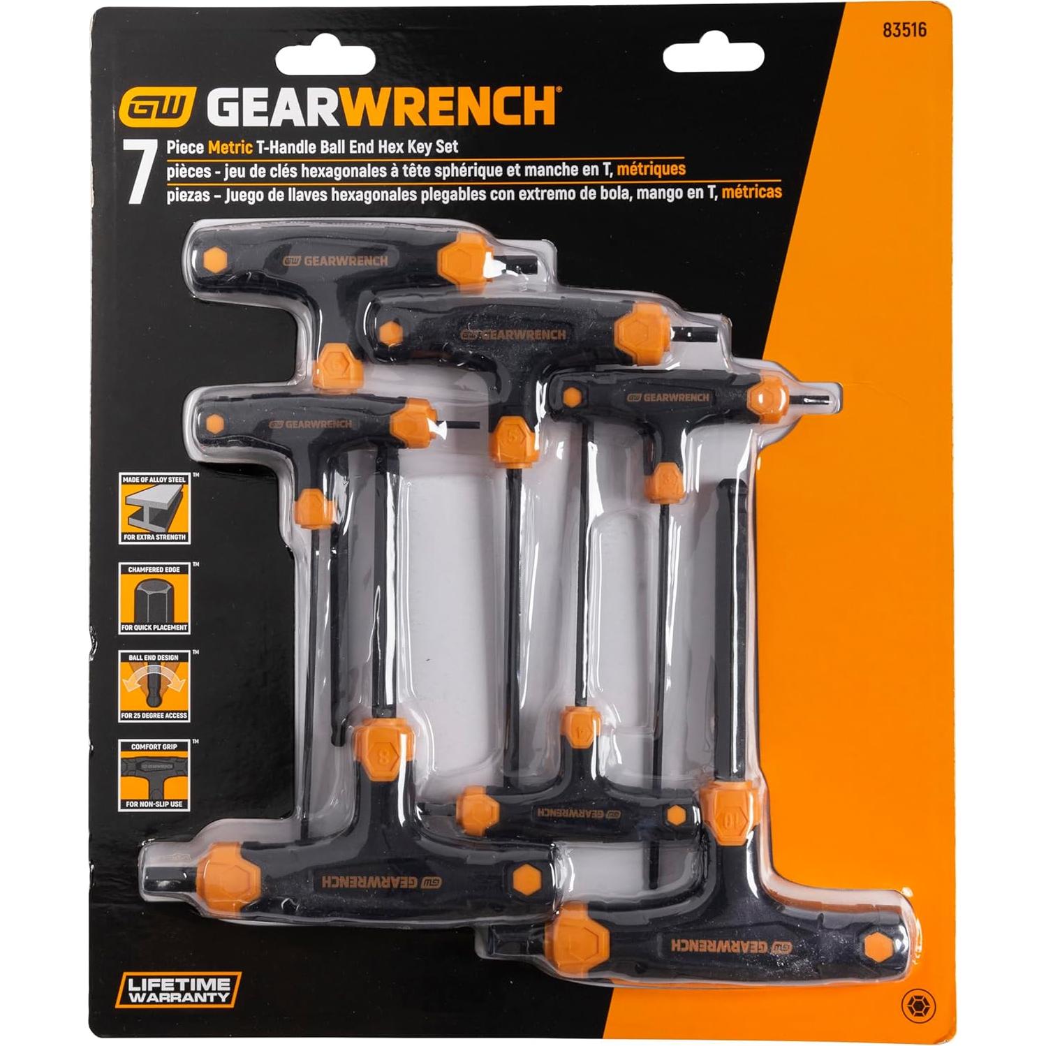Juego de Llaves Hexagonales GEARWRENCH 7 Piezas Métricas