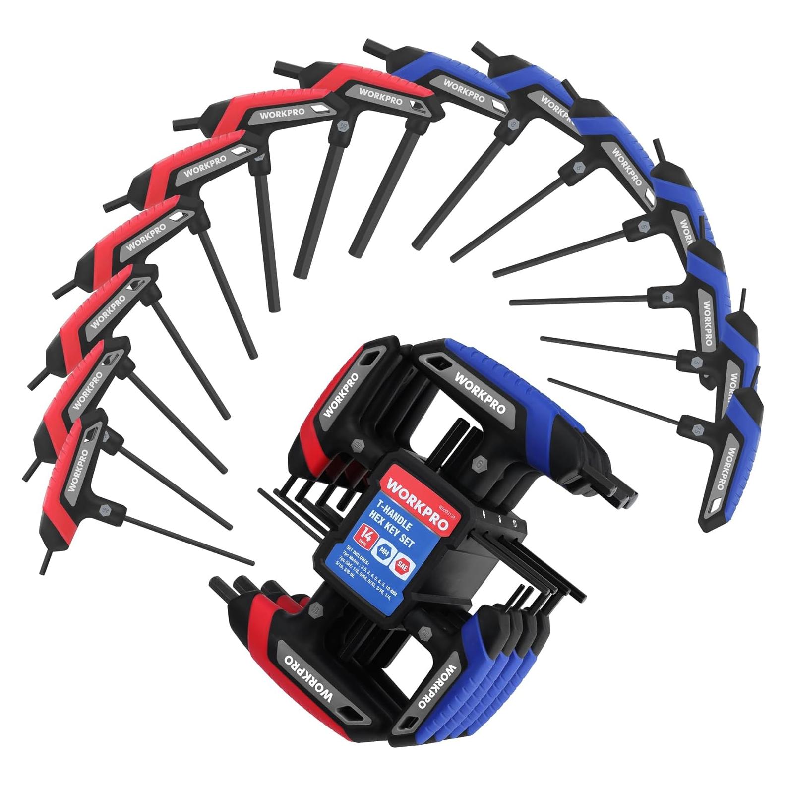 Juego de Llaves Allen en T WORKPRO 14 Piezas Métricas y SAE