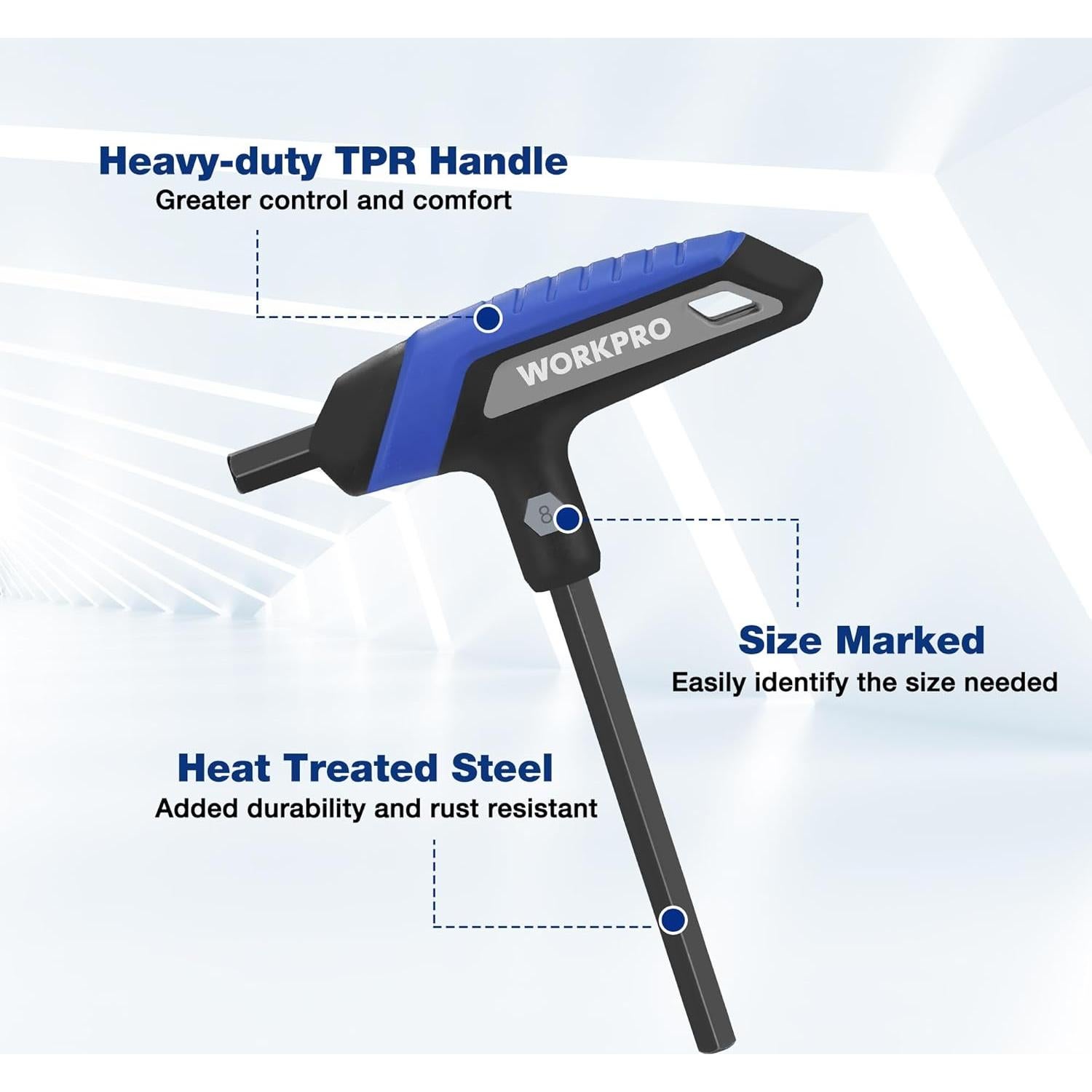 Juego de Llaves Allen en T WORKPRO 14 Piezas Métricas y SAE