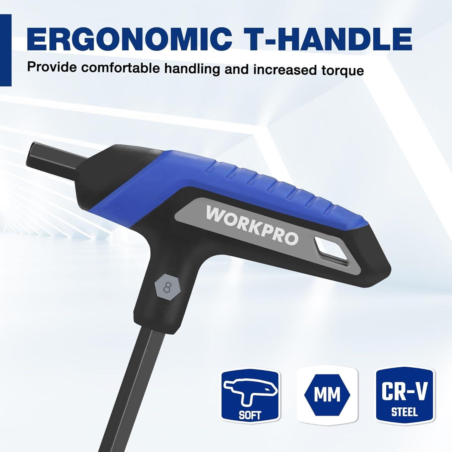 Juego de Llaves Allen en T WORKPRO 14 Piezas Métricas y SAE