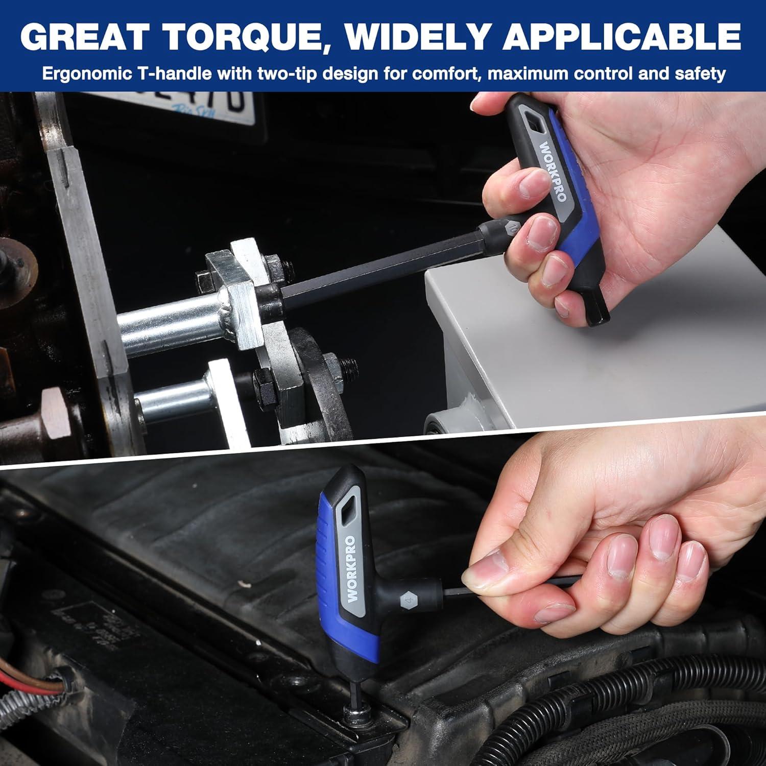 Juego de Llaves Allen en T WORKPRO 14 Piezas Métricas y SAE