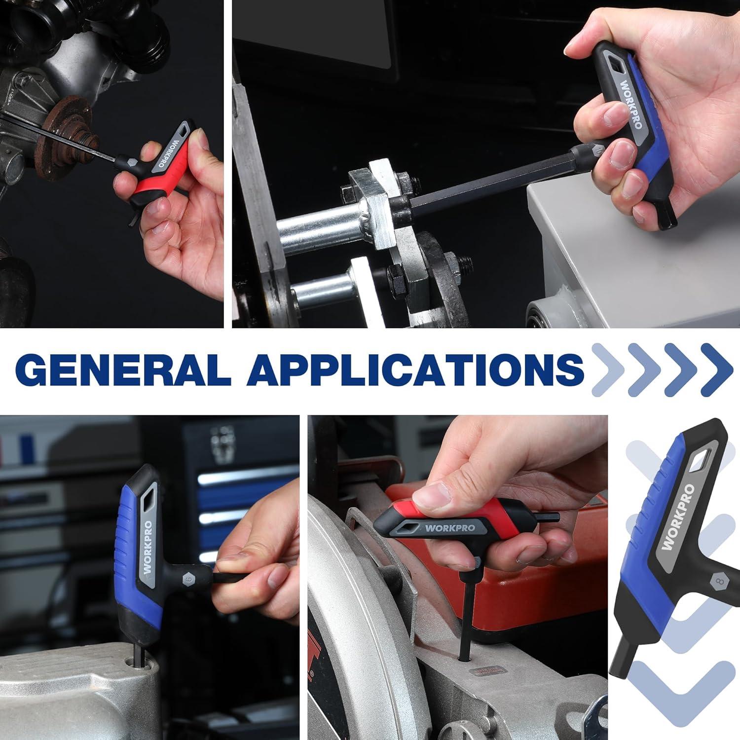 Juego de Llaves Allen en T WORKPRO 14 Piezas Métricas y SAE