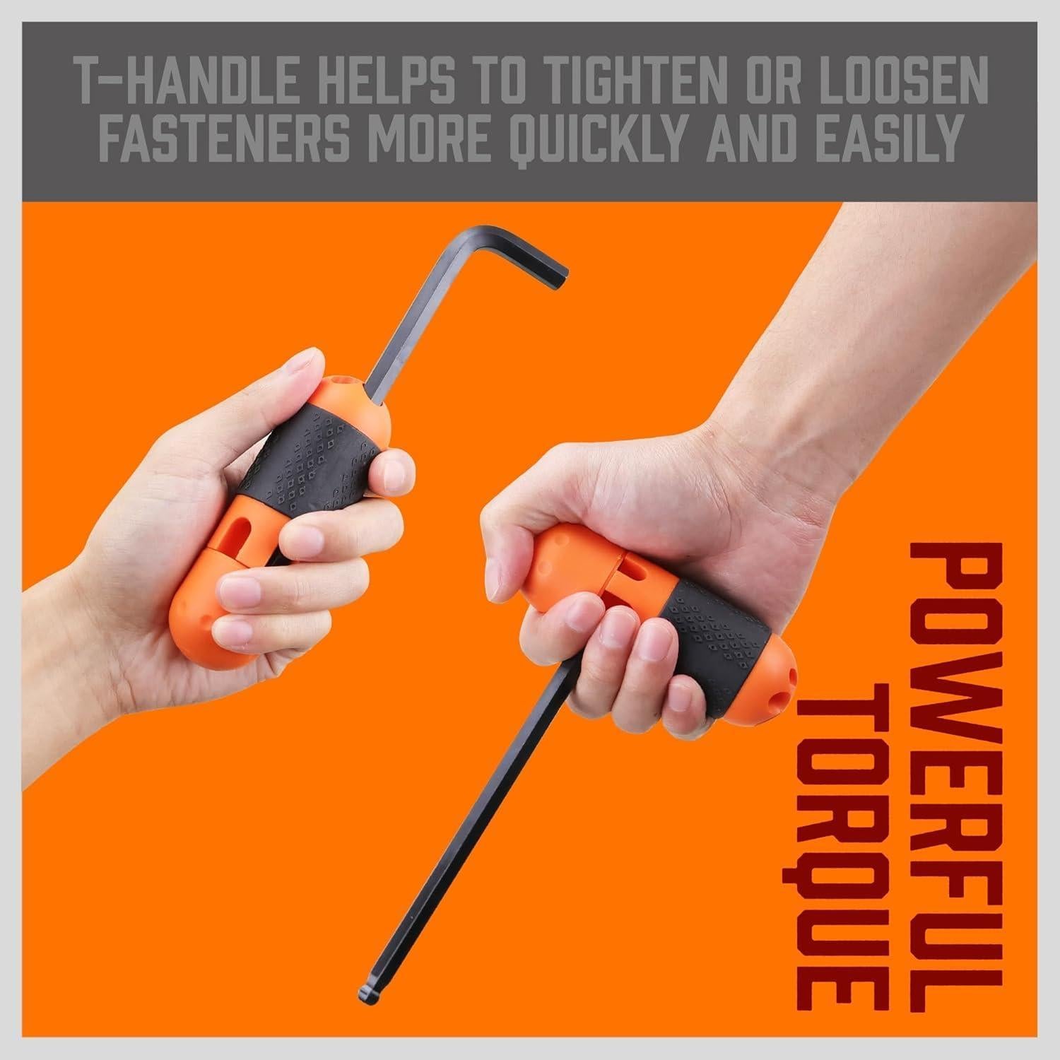 Juego de Llaves Allen 27PCS HORUSDY Acero CR-V Métrico y SAE