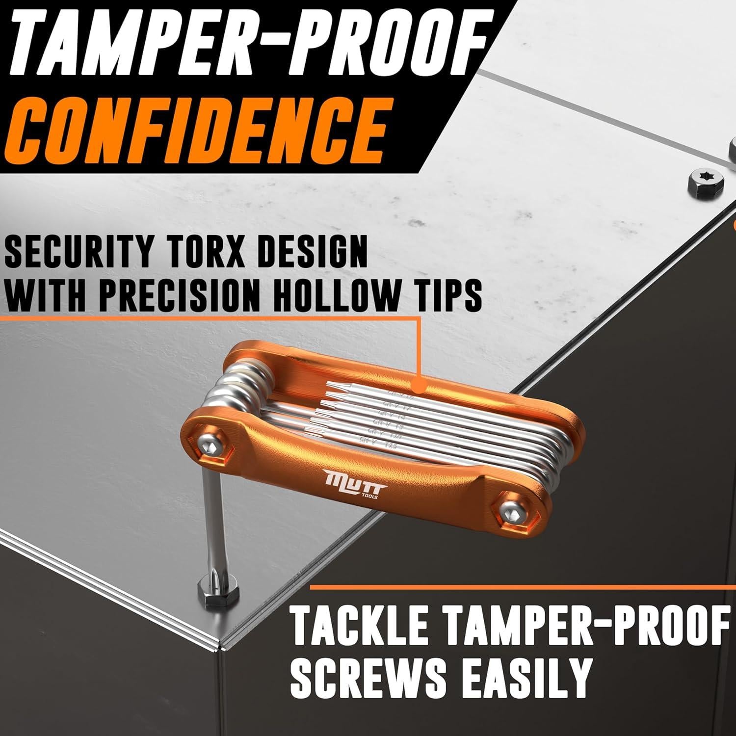 Juego de Llaves Estrella Torx de Seguridad 10 Piezas Mutt Tools