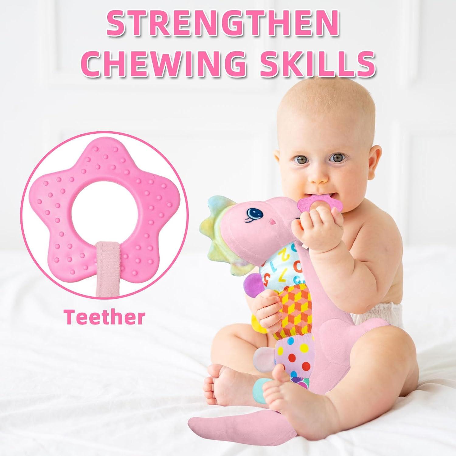 Juguete de Peluche Musical Dino Rosa para Bebés 0-12 Meses