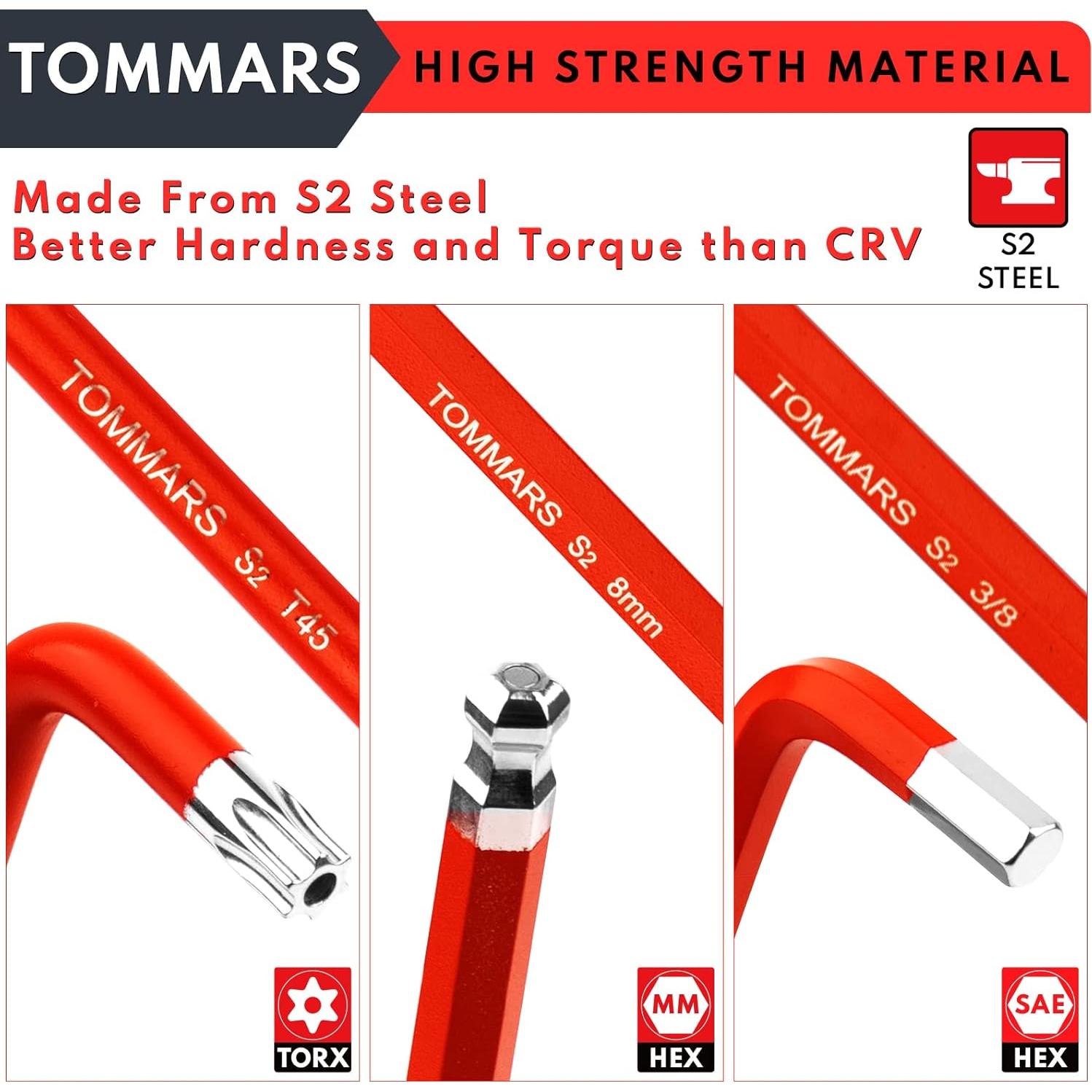 Juego de Llaves Hexagonales TOMMARS 28 Piezas Acero S2