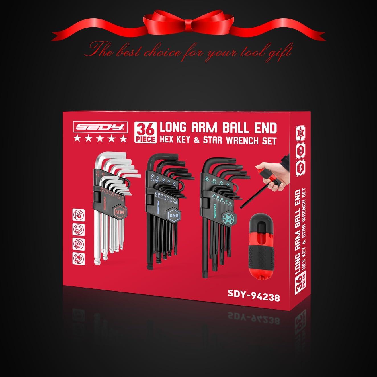 Juego de Llaves Allen SEDY 36 Piezas Hexagonales y Torx