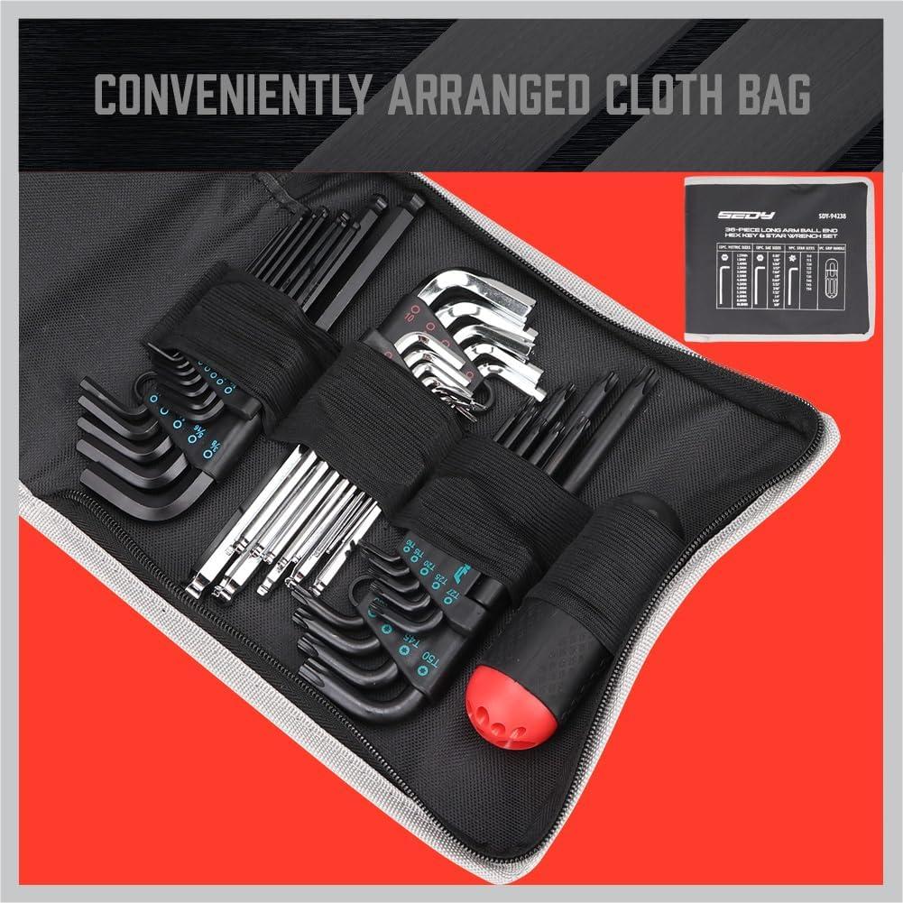 Juego de Llaves Allen SEDY 36 Piezas Hexagonales y Torx