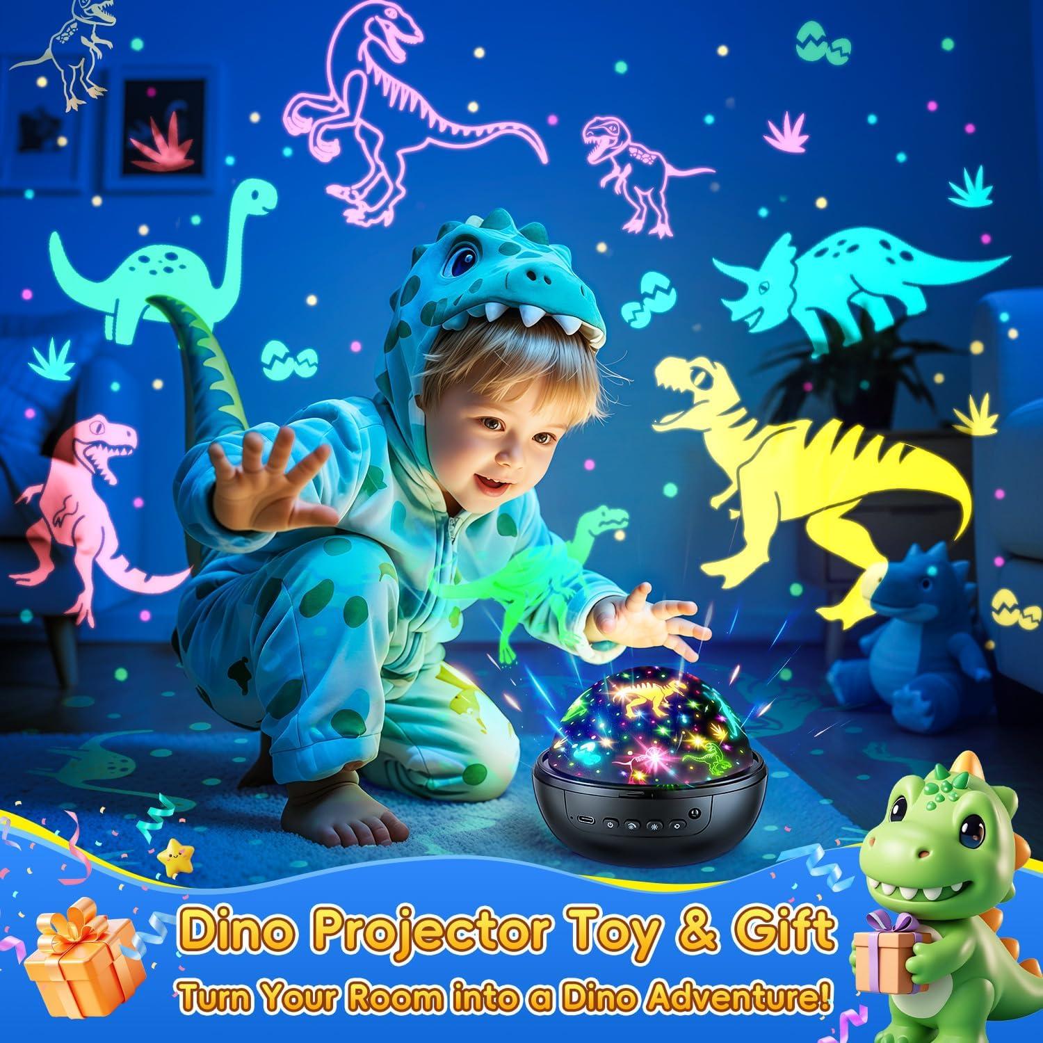 Dinosaur Toys for Kids 3-8 | 3D Films & 31 Colors & & 360° Rotate & Timer | Dinosaur Night Light Projectror Toys for 2-10 Year Old Boys Room Decor Gift for Boys Jurassic World Jurassic Park Toys