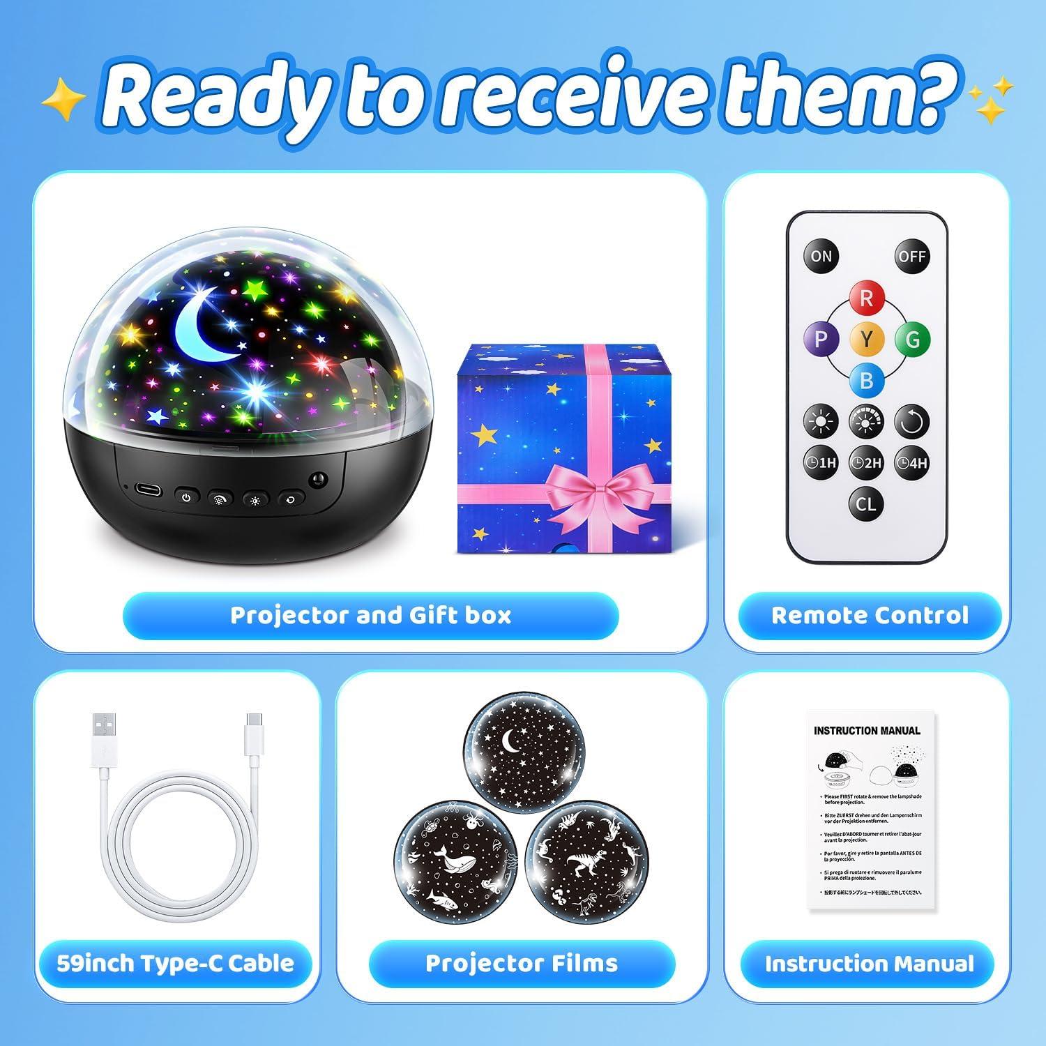 Dinosaur Toys for Kids 3-8 | 3D Films & 31 Colors & & 360° Rotate & Timer | Dinosaur Night Light Projectror Toys for 2-10 Year Old Boys Room Decor Gift for Boys Jurassic World Jurassic Park Toys