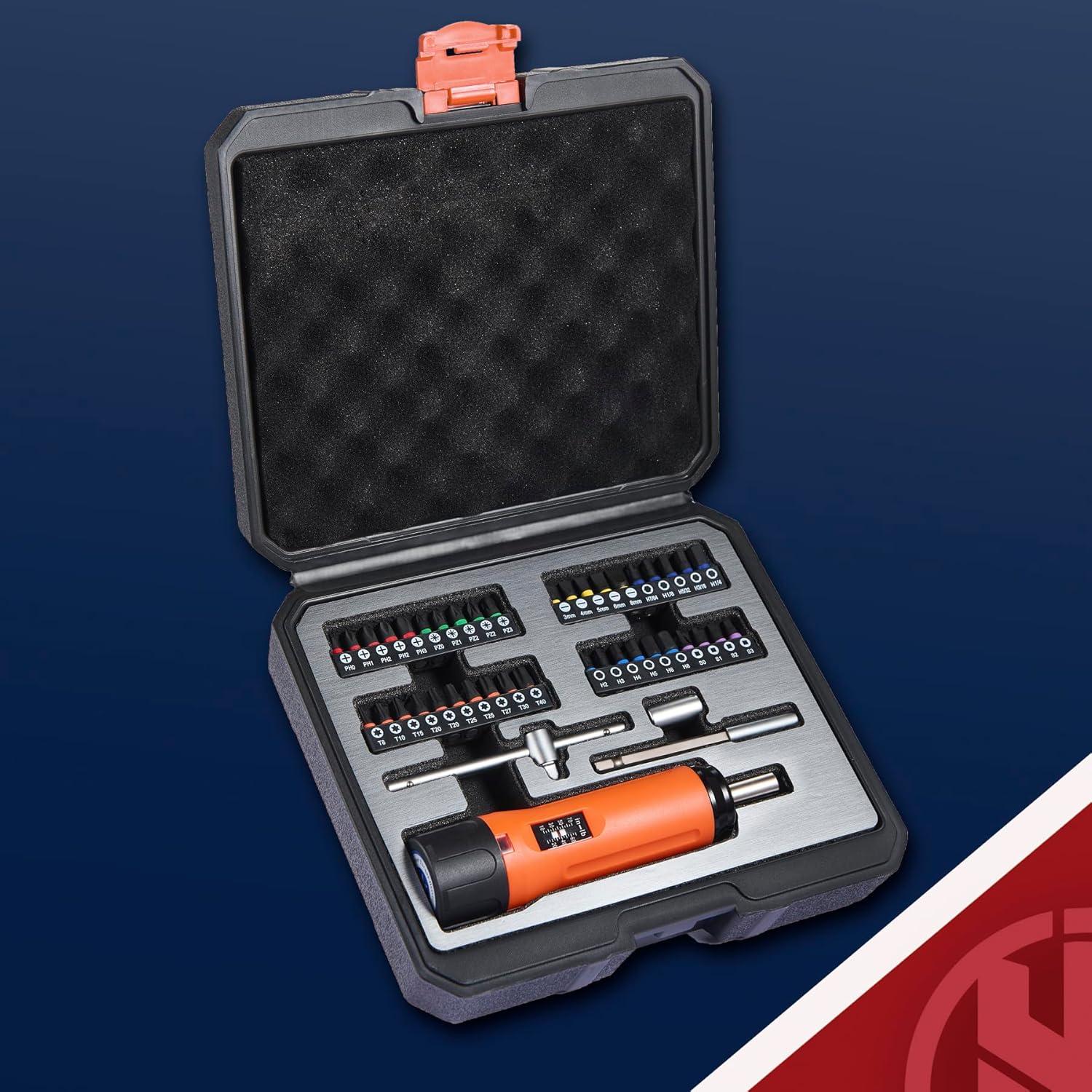 Conjunto de Destornillador de Par Torque KNINE 10-70 Nm, 40 Puntas