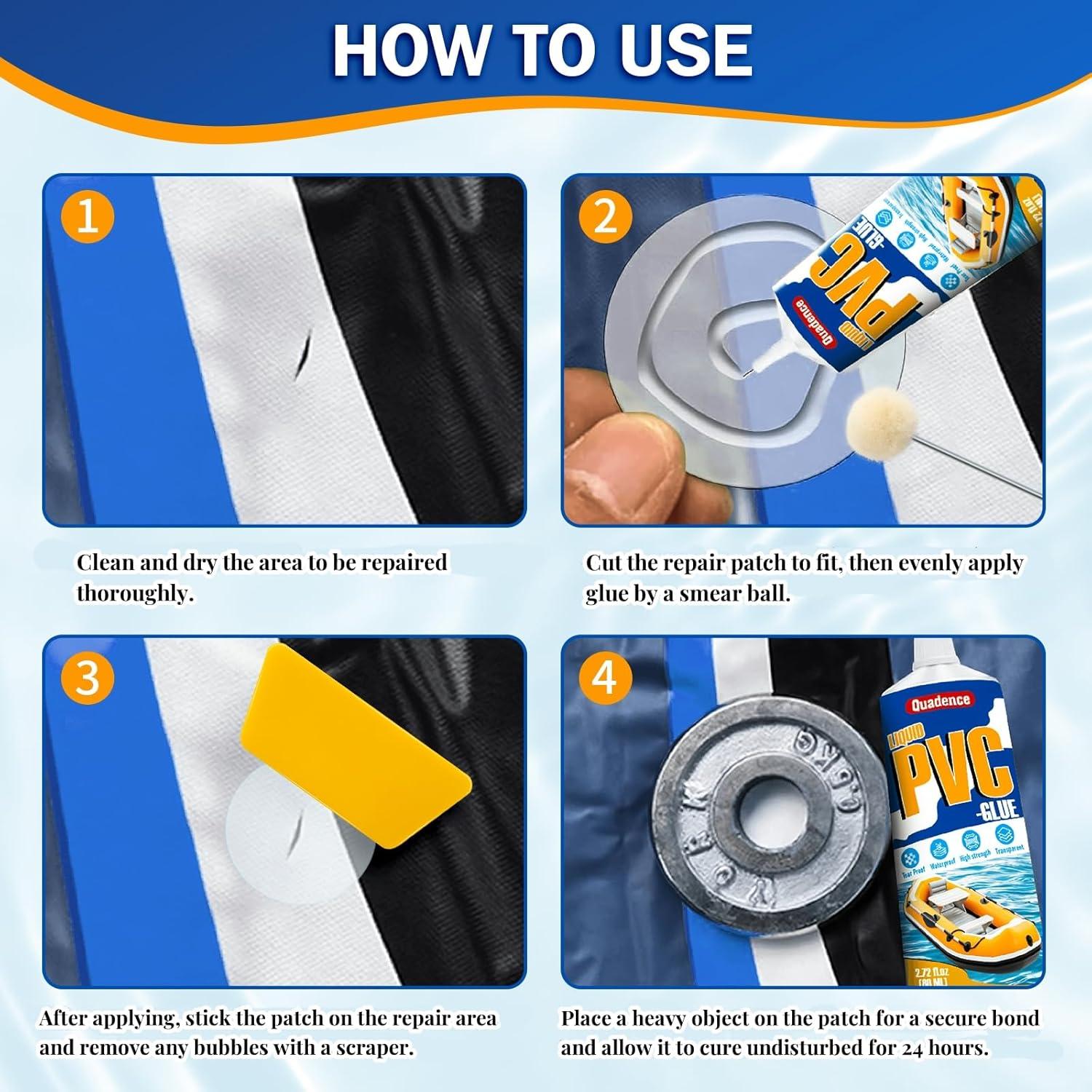 Kit de Reparación de PVC Quadence 80ml - Parches y Pegamento